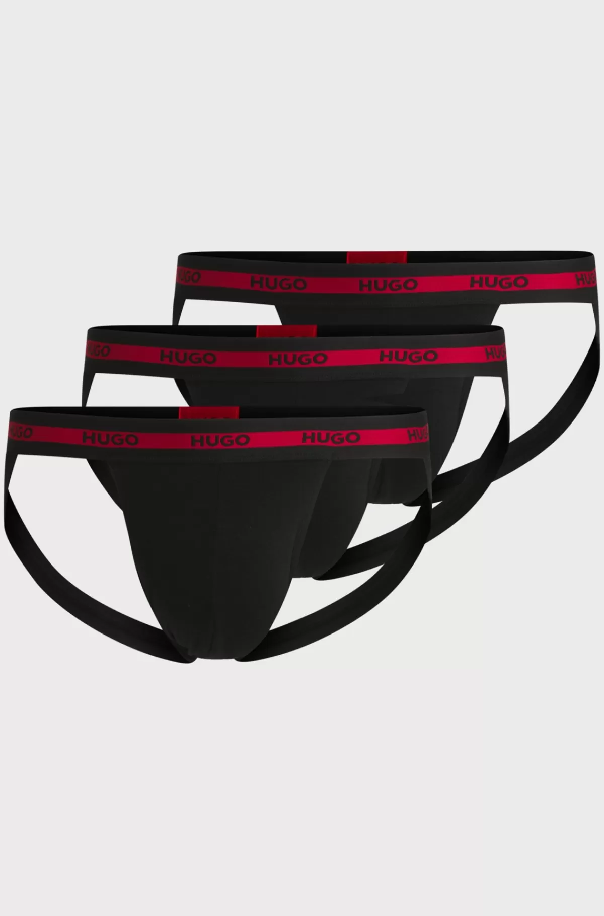 HUGO BOSS Pakke Med Tre Par Jockstraps Med Gentagne Logoer På Linningen Sort Hot