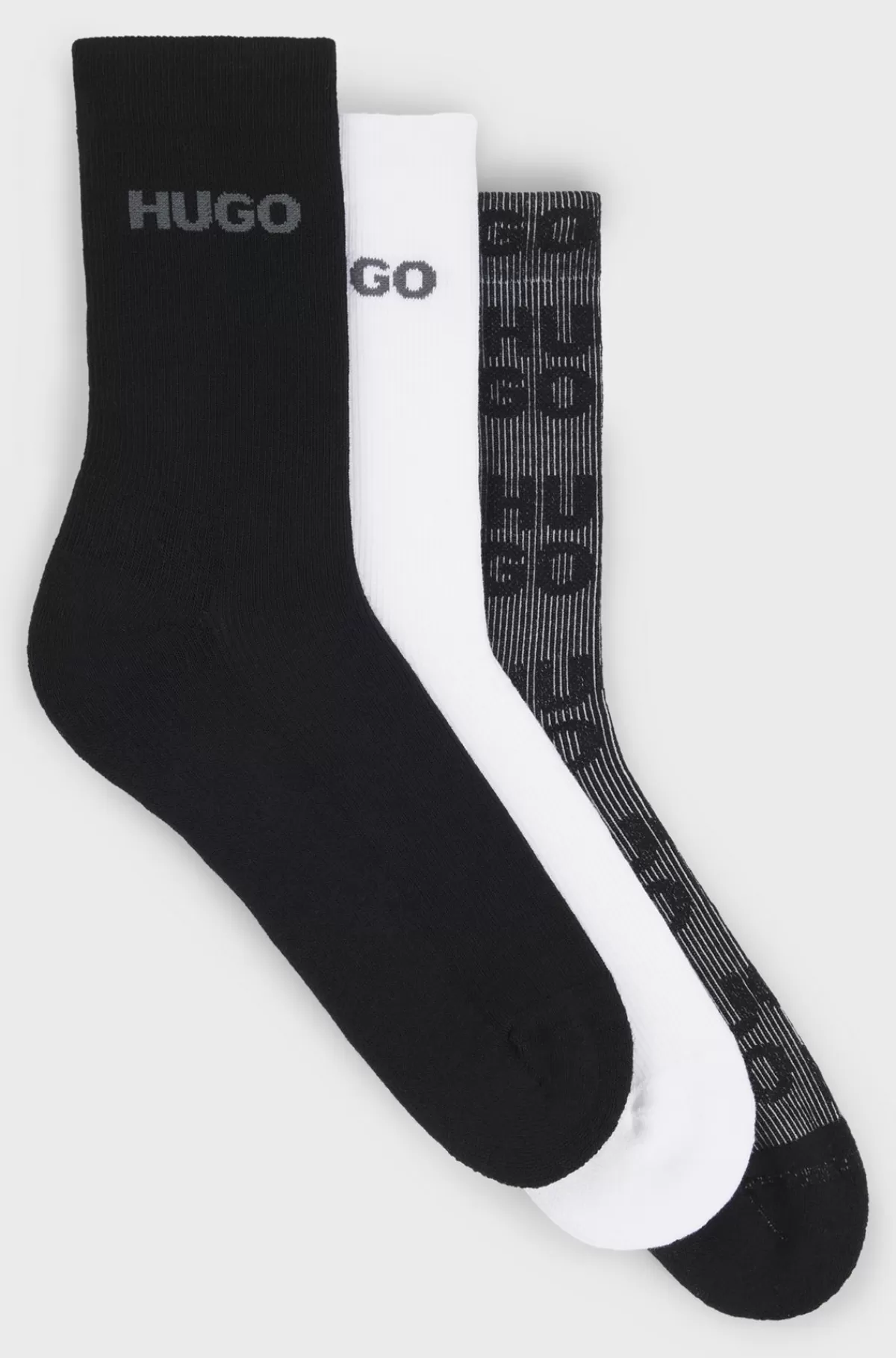HUGO BOSS Pakke Med Tre Par Strømper Hvid/sort Outlet