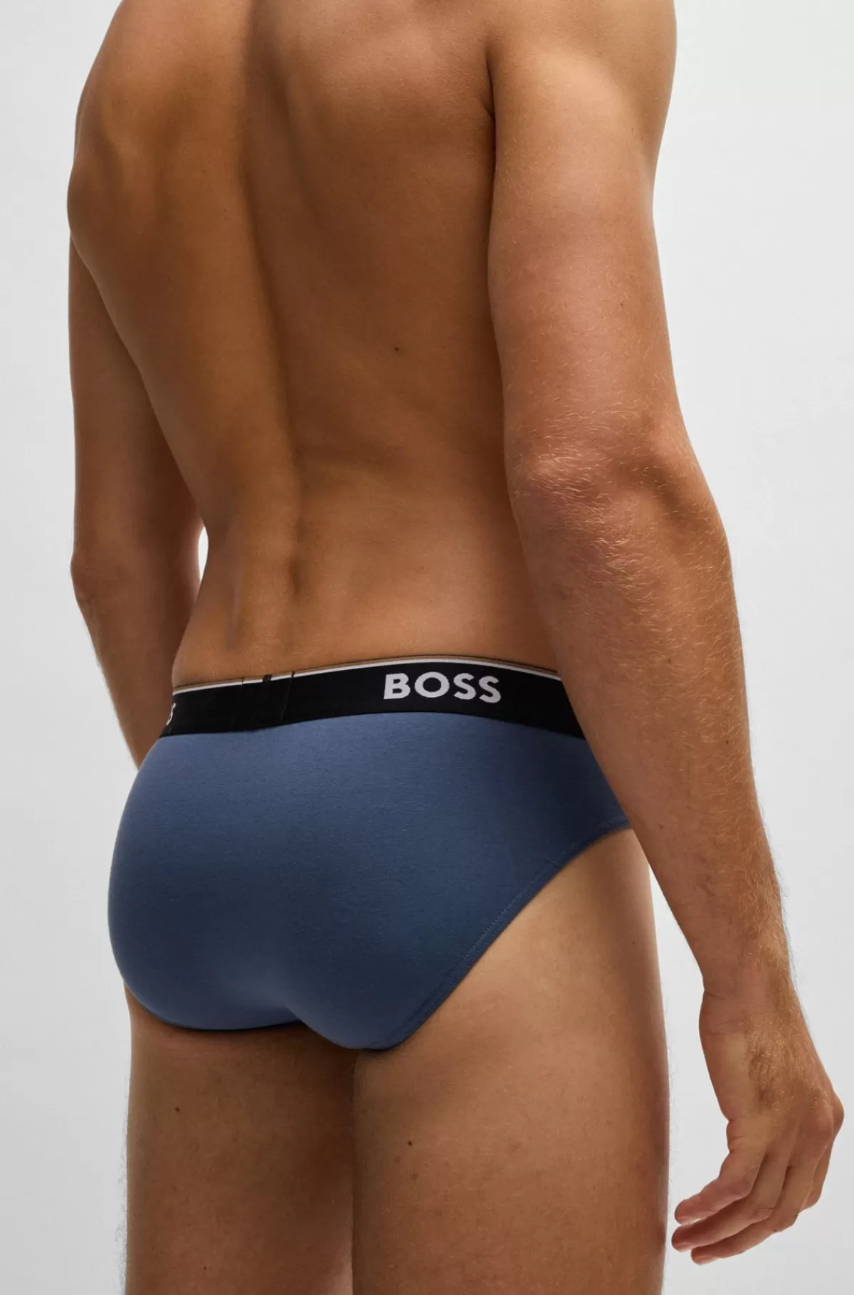 HUGO BOSS Pakke Med Tre Par Underbukser I Bomuld Med Stræk Og Logolinning Sort/blå Cheap