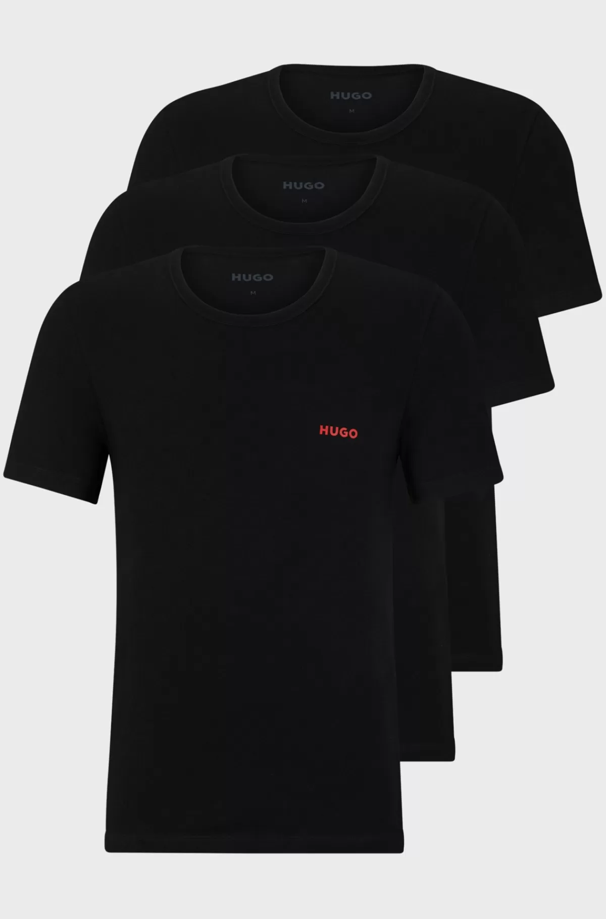 HUGO BOSS Pakke Med Tre Undertøjs-T-shirts I Bomuld Med Logoprint Sort Cheap