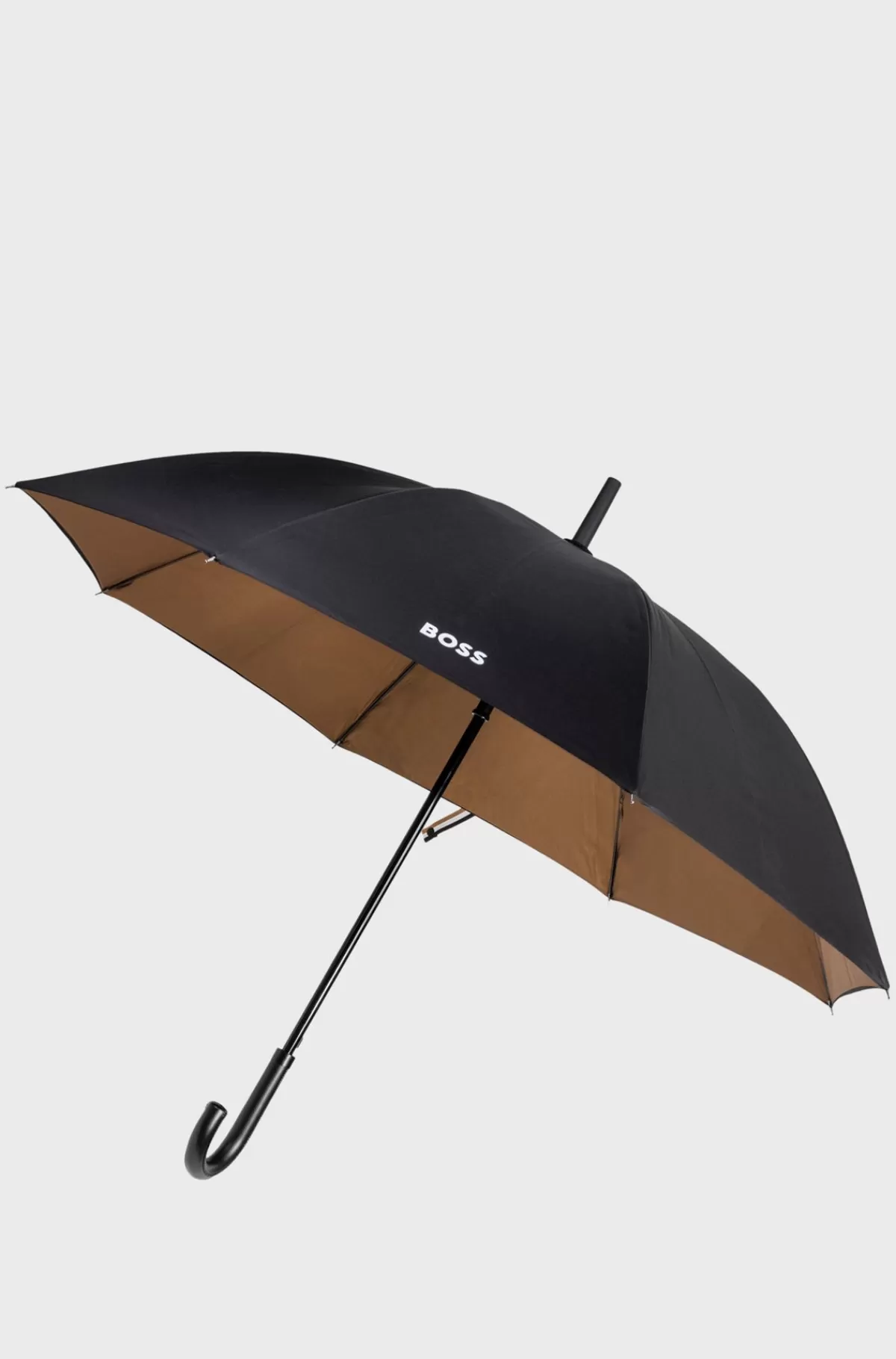 HUGO BOSS Paraply Til Byen Med Tofarvet Skærm Sort Store