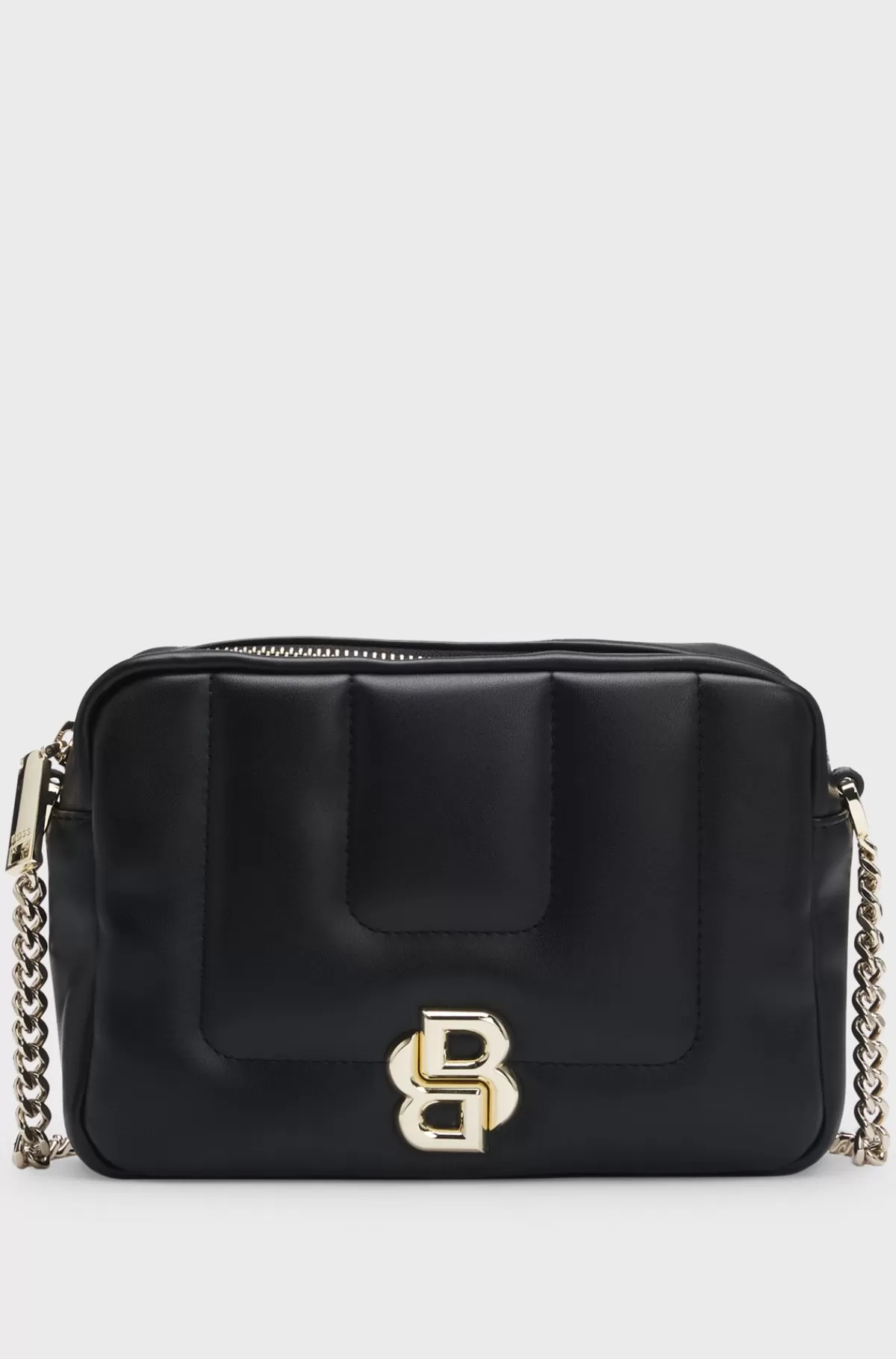 HUGO BOSS Quiltet Crossbodytaske Med Dobbelt B-monogram I Metal Sort Fashion