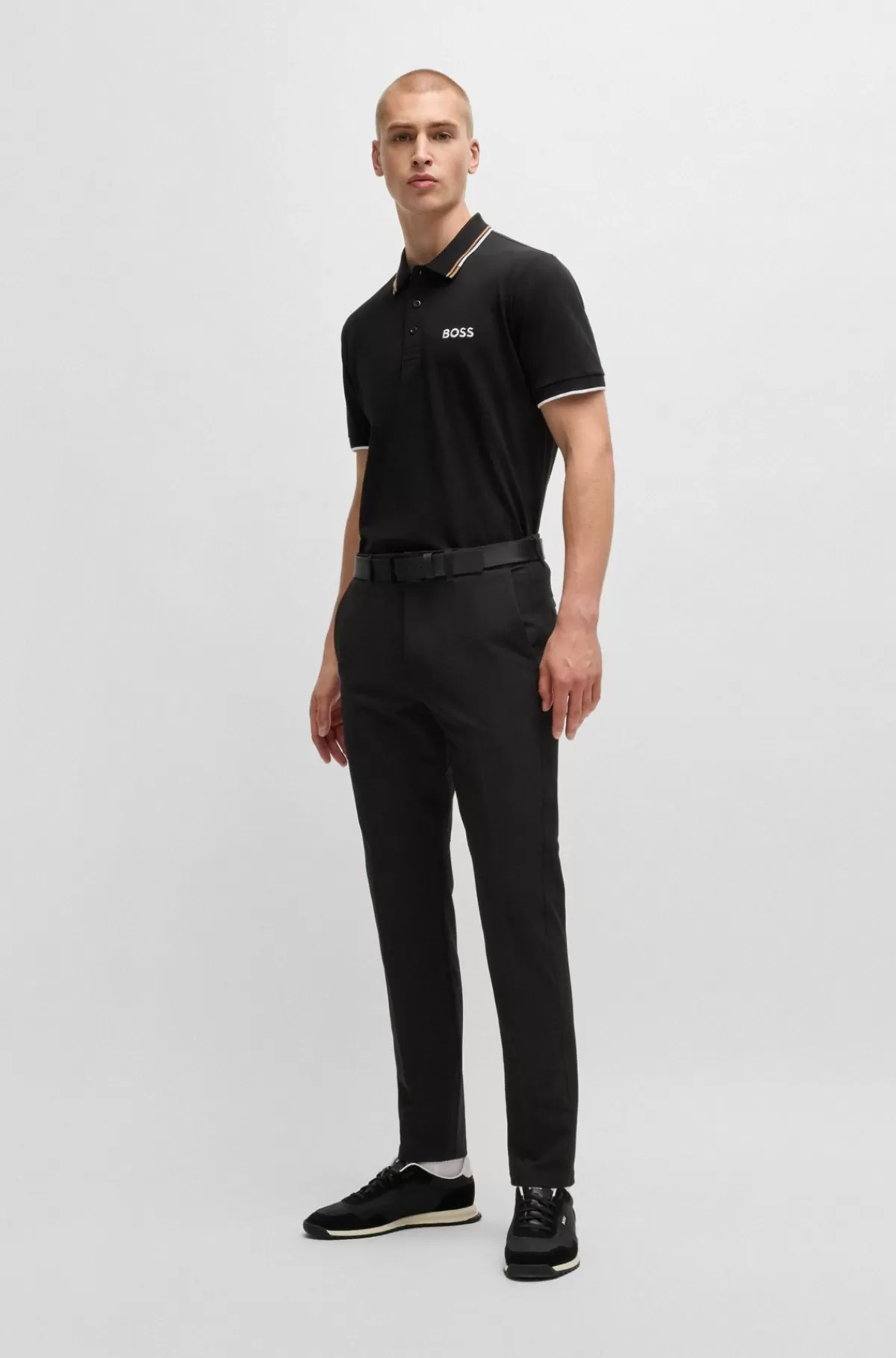 HUGO BOSS Regular Fit Bukser I Vandskyende Stof Med Stræk Sort Fashion