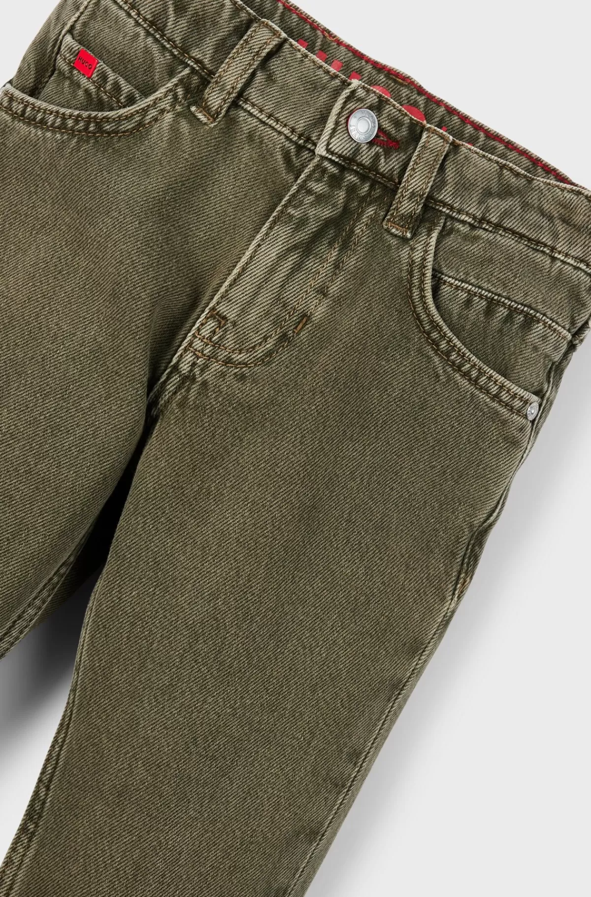 HUGO BOSS Regular Fit Jeans I Grøntonet Denim Til Børn Mørkegrøn Outlet