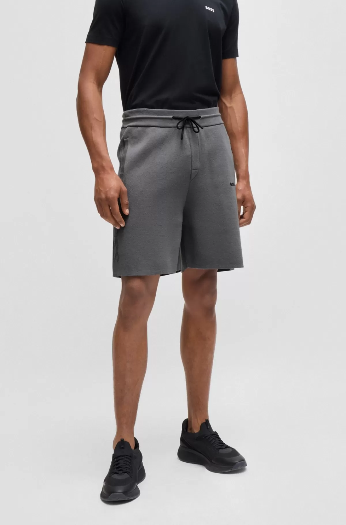 HUGO BOSS Regular Fit Shorts I Termoregulerende Bomuldsblanding Grå Best