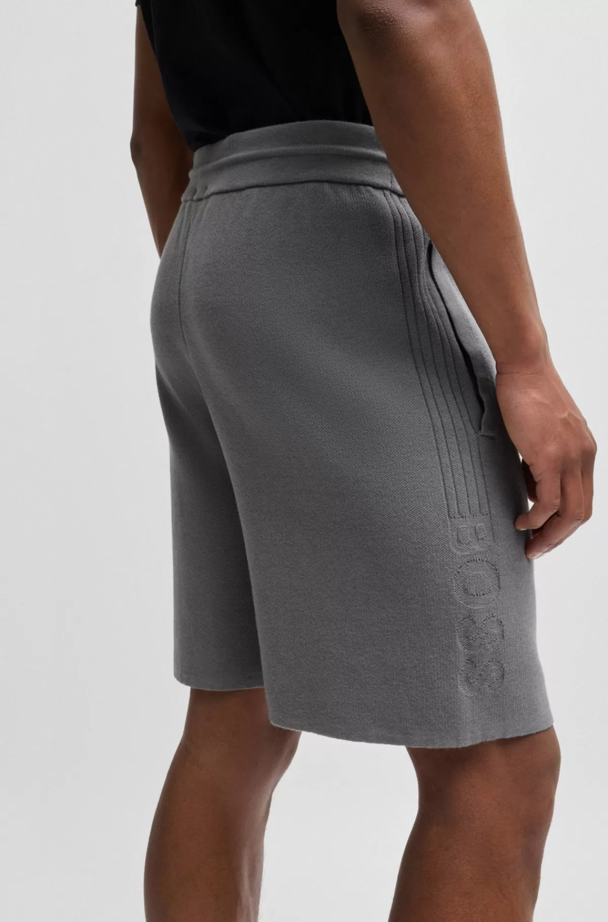 HUGO BOSS Regular Fit Shorts I Termoregulerende Bomuldsblanding Grå Best