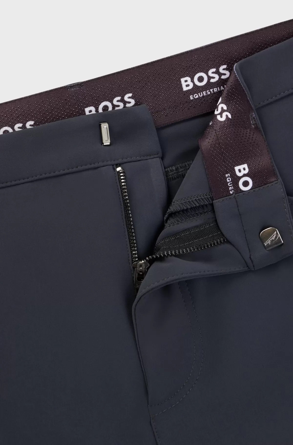 HUGO BOSS Ridebukser Med Knægrip Til Hestesport I Materiale Med Ekstra Stræk Grå New