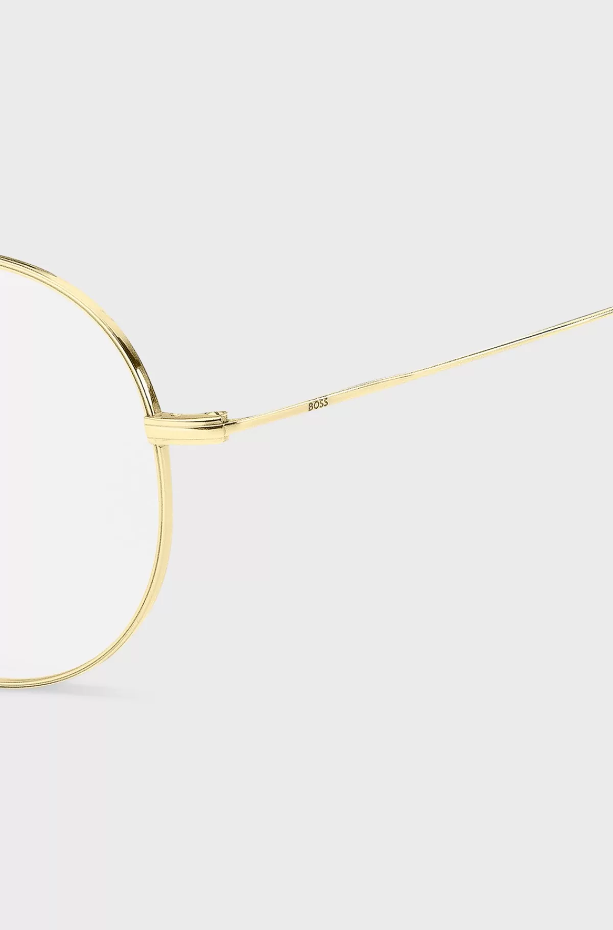 HUGO BOSS Rundt farvet Stel Med Laserlogo Til Briller Med Styrke Guld Flash Sale