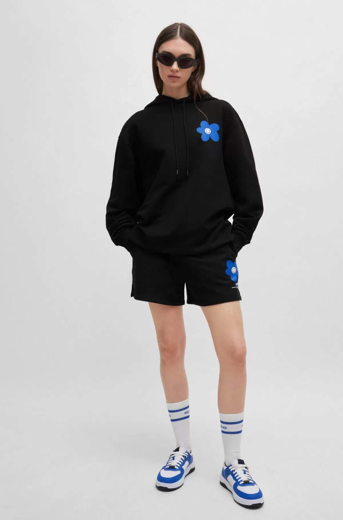 HUGO BOSS Shorts I Sweatkvalitet Af Bomuld Med Den Nye Sæsons Logo Sort Best Sale