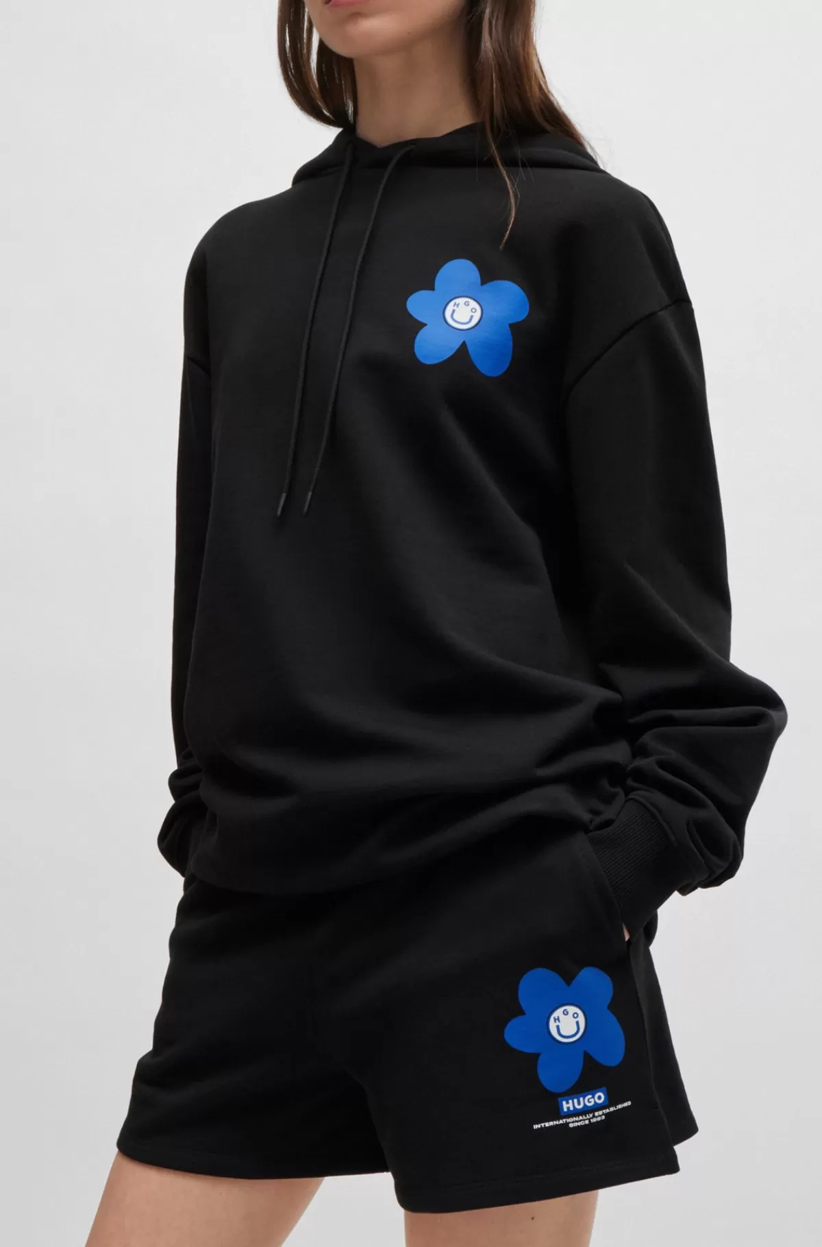 HUGO BOSS Shorts I Sweatkvalitet Af Bomuld Med Den Nye Sæsons Logo Sort Best Sale