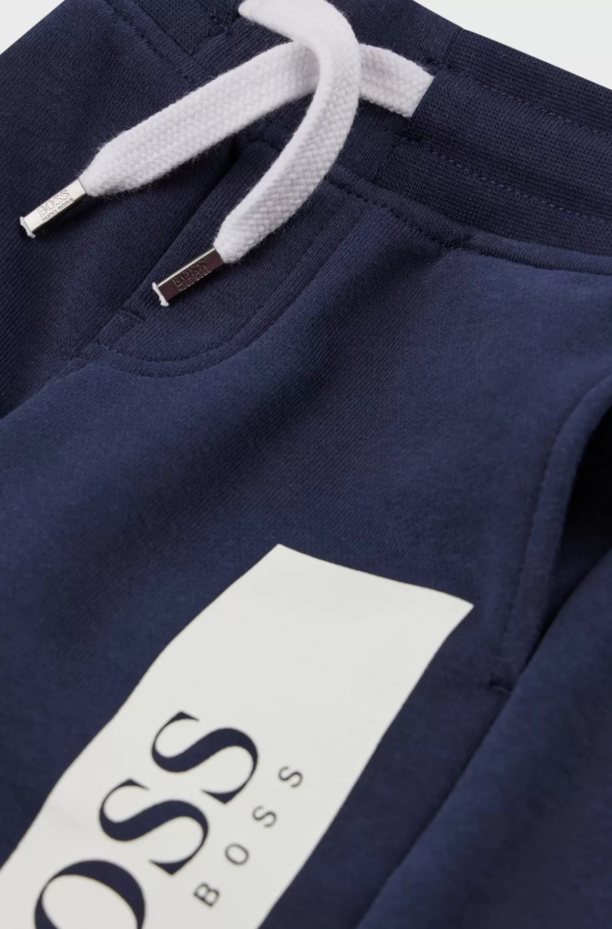 HUGO BOSS Shorts Til Børn I Bomuldsblanding Med Trykt Logo Mørkeblå Discount