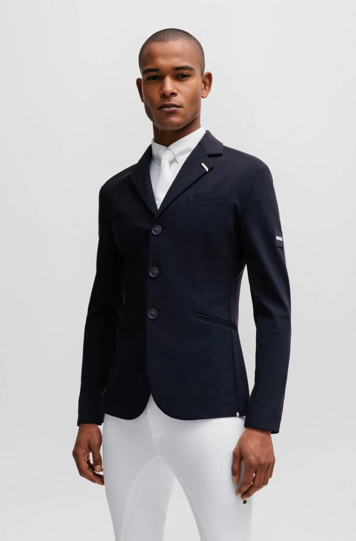 HUGO BOSS Showjakke Til Hestesport Med Logomærke Og Signaturstribe Mørkeblå Discount