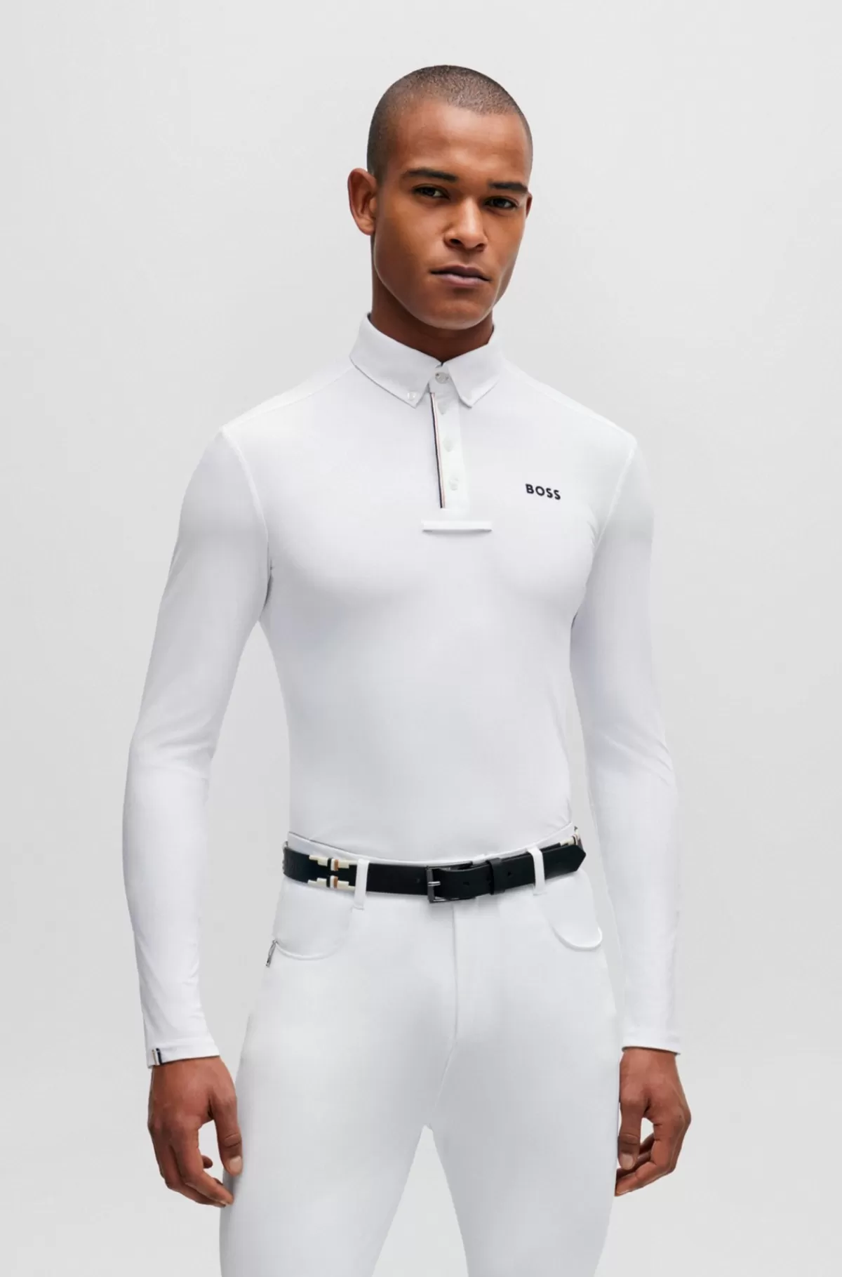 HUGO BOSS Showskjorte Til Hestesport I Med Signaturstribede Detaljer Hvid Cheap
