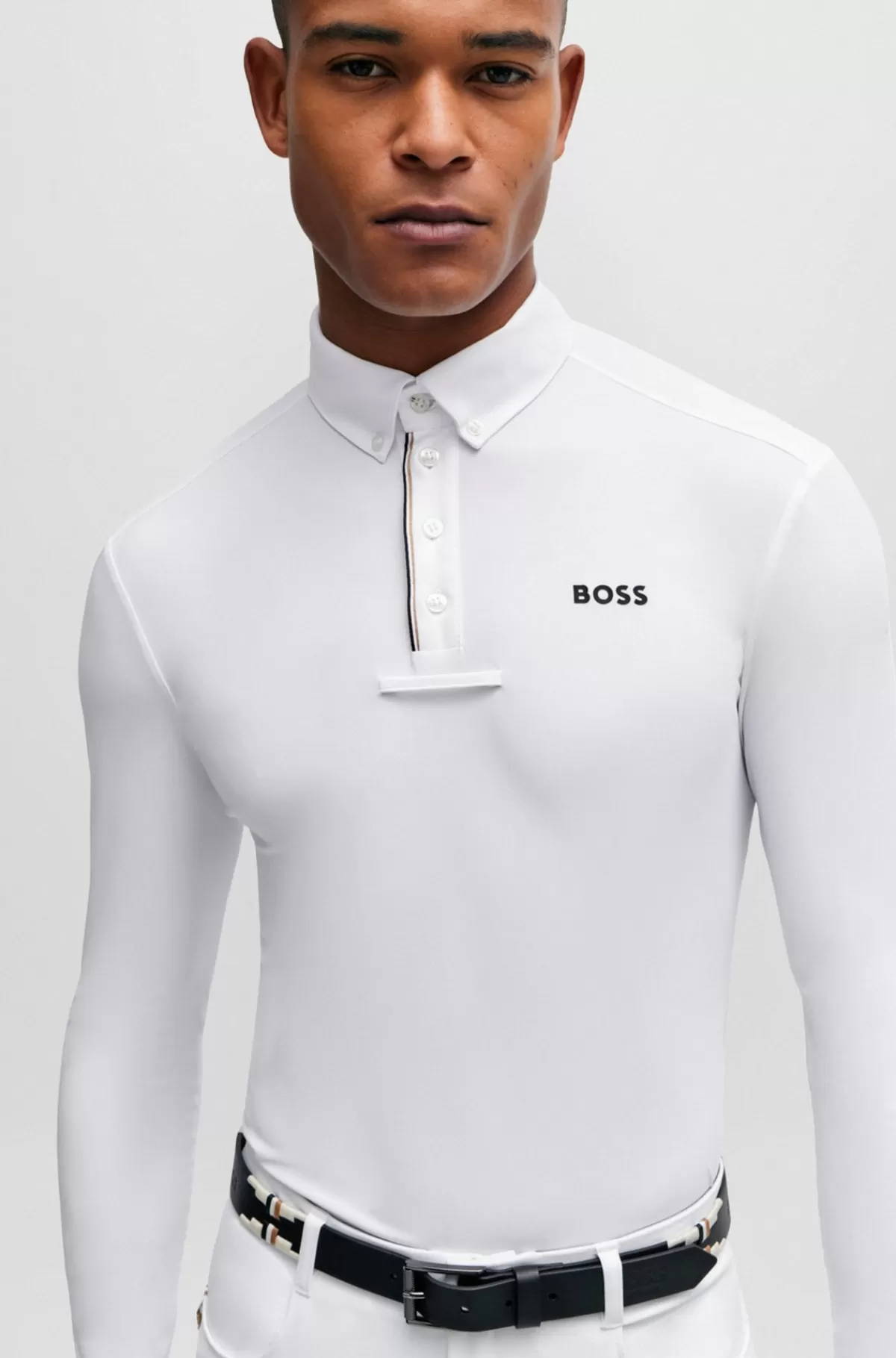HUGO BOSS Showskjorte Til Hestesport I Med Signaturstribede Detaljer Hvid Cheap
