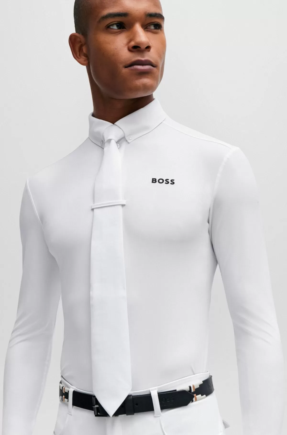 HUGO BOSS Showskjorte Til Hestesport I Med Signaturstribede Detaljer Hvid Cheap