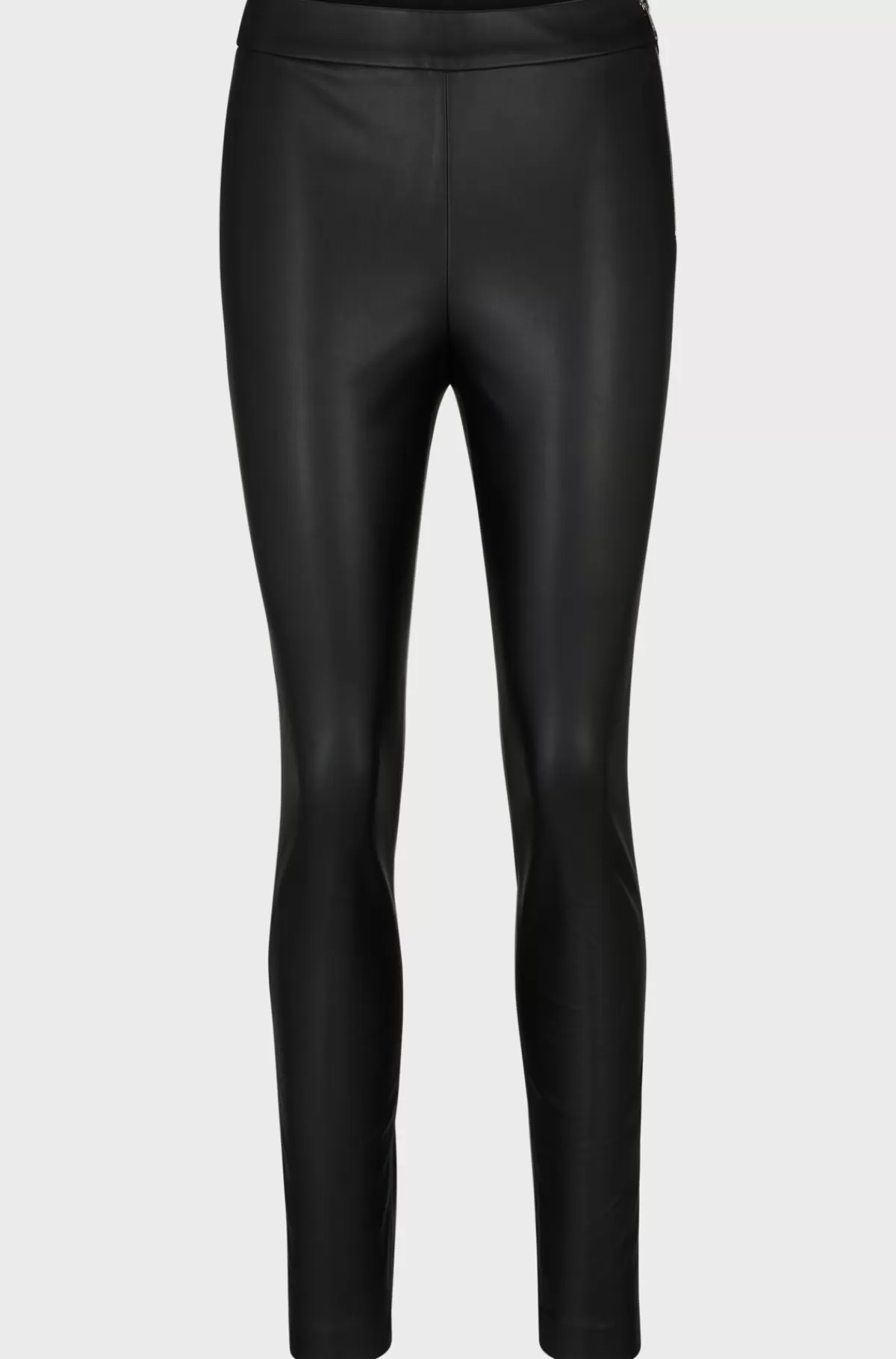 HUGO BOSS Skinny Fit Bukser Med Høj Talje Og Lynlås I Siden Sort Online