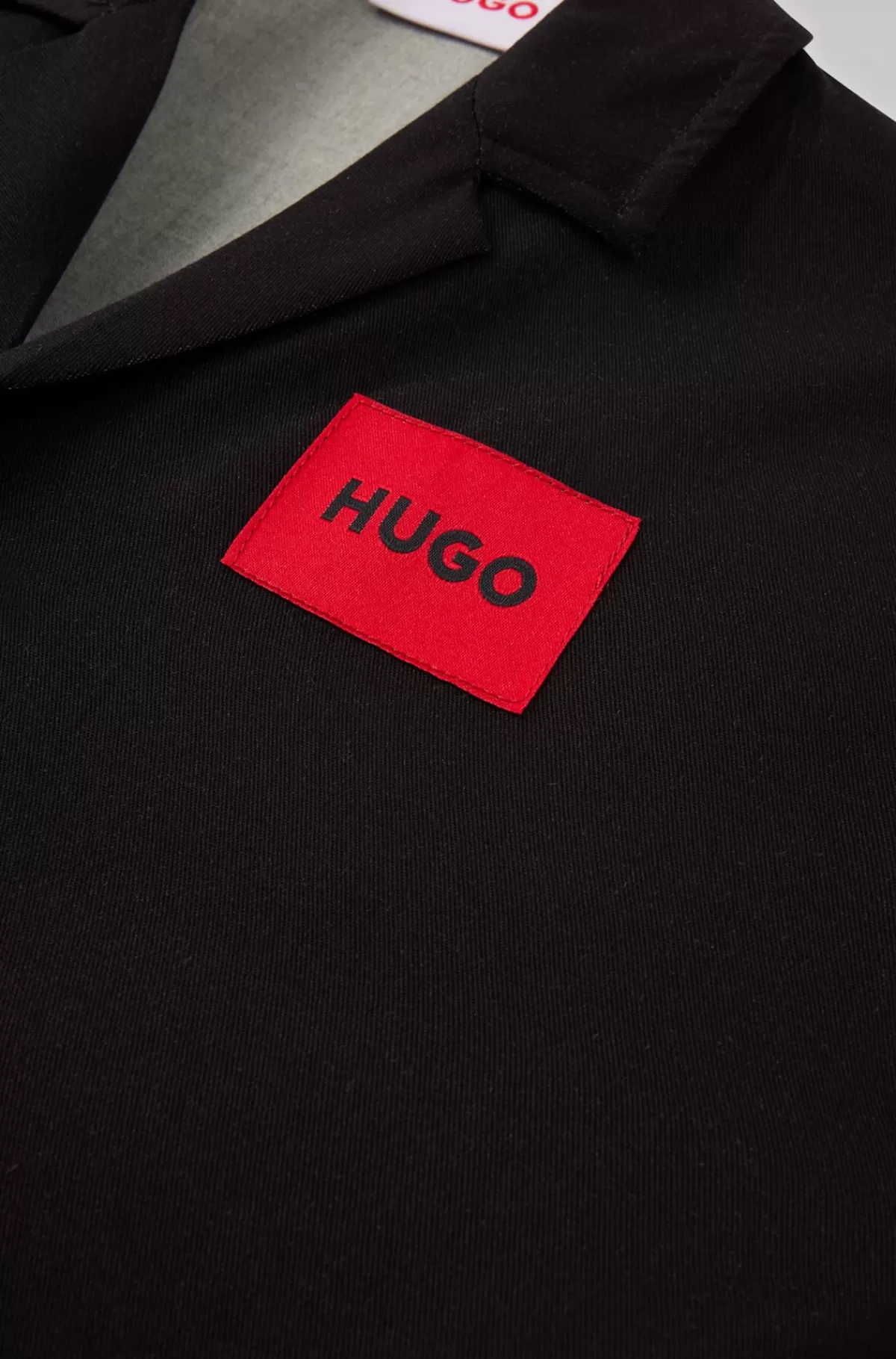 HUGO BOSS Skjorte Til Børn Med Flammegrafik Og Logomærkat Sort Best Sale