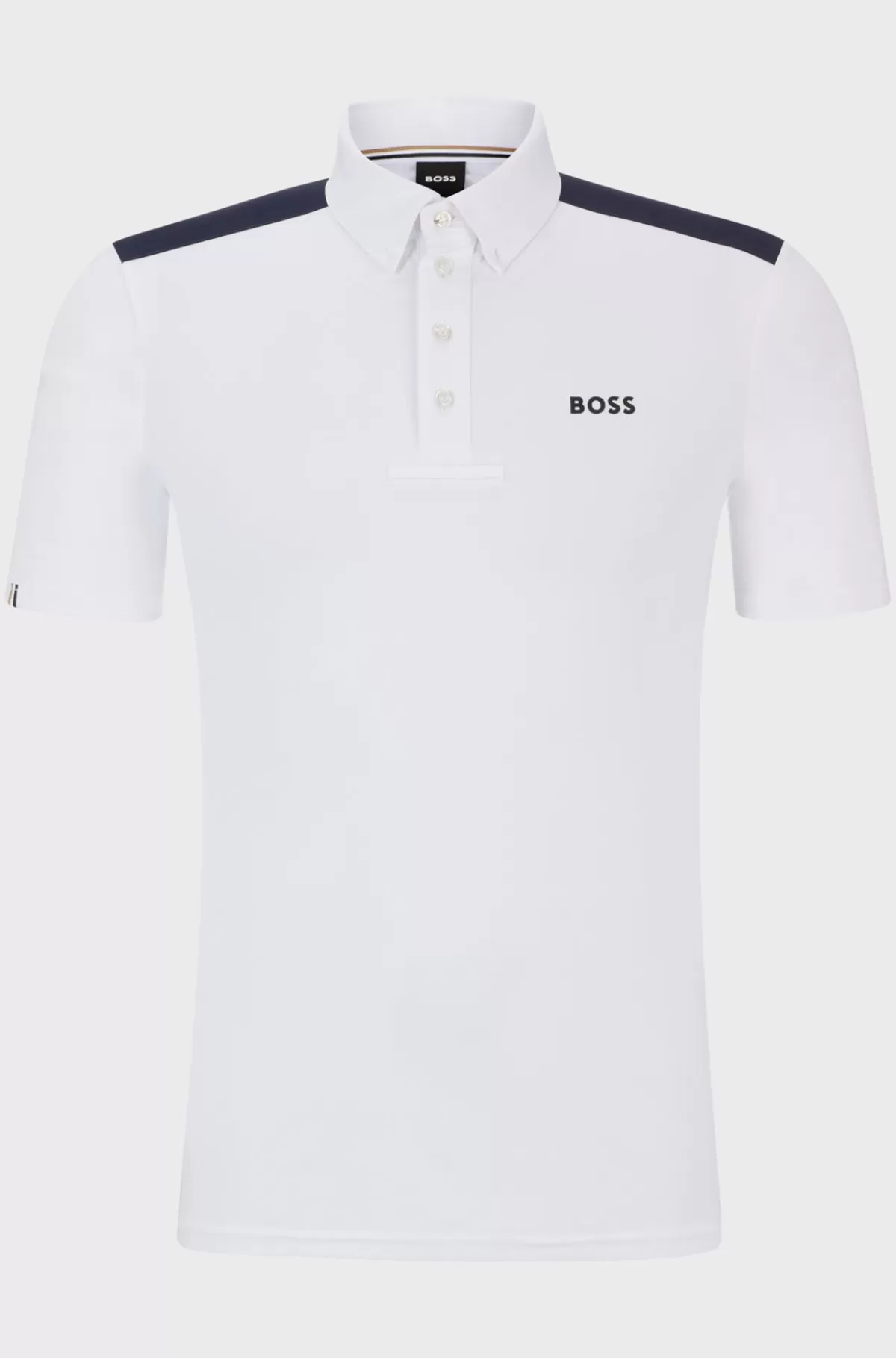HUGO BOSS Skjorte Til Hestesport Med Halve ærmer Og Skulderpuder Hvid Discount
