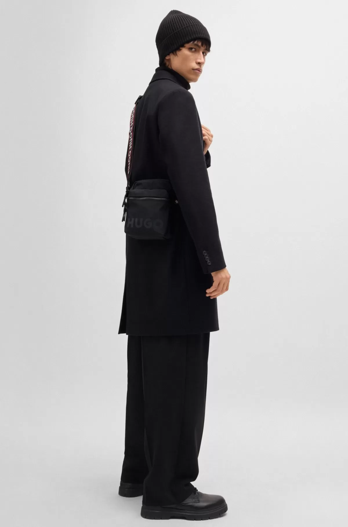 HUGO BOSS Skuldertaske Med Brandet Rem Og Logoprint Sort Discount