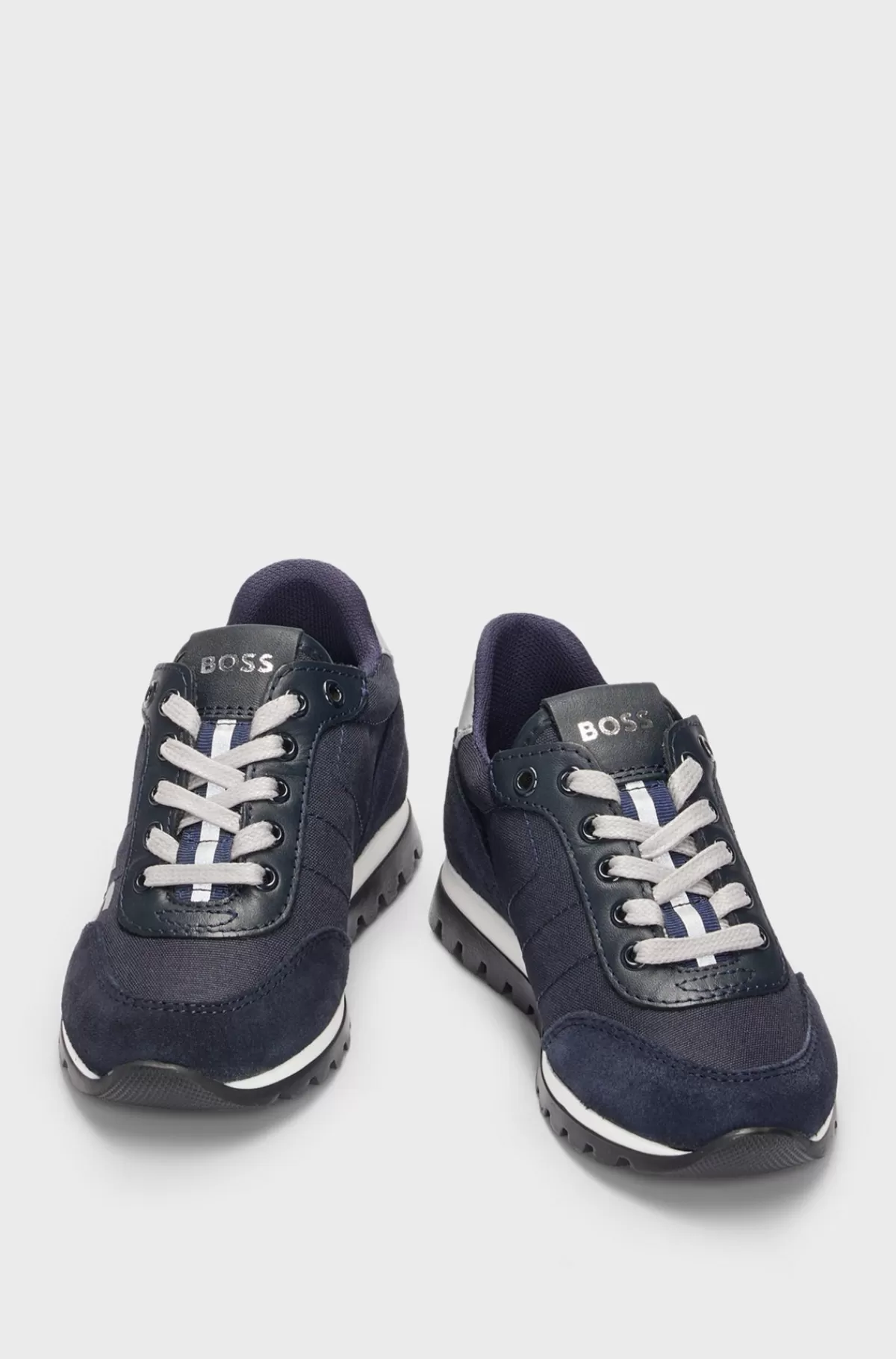 HUGO BOSS Sneakers Med Snører Og Logo Til Børn Mørkeblå Best Sale