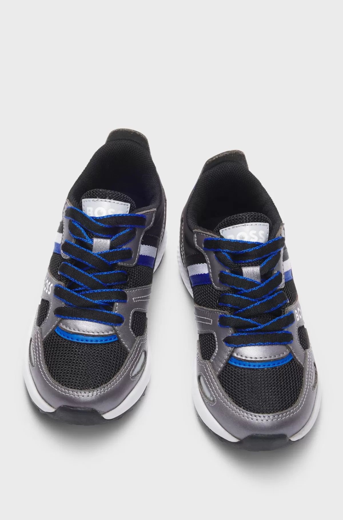 HUGO BOSS Sneakers Til Børn I Læder Og Mesh Med Logo Sort Fashion