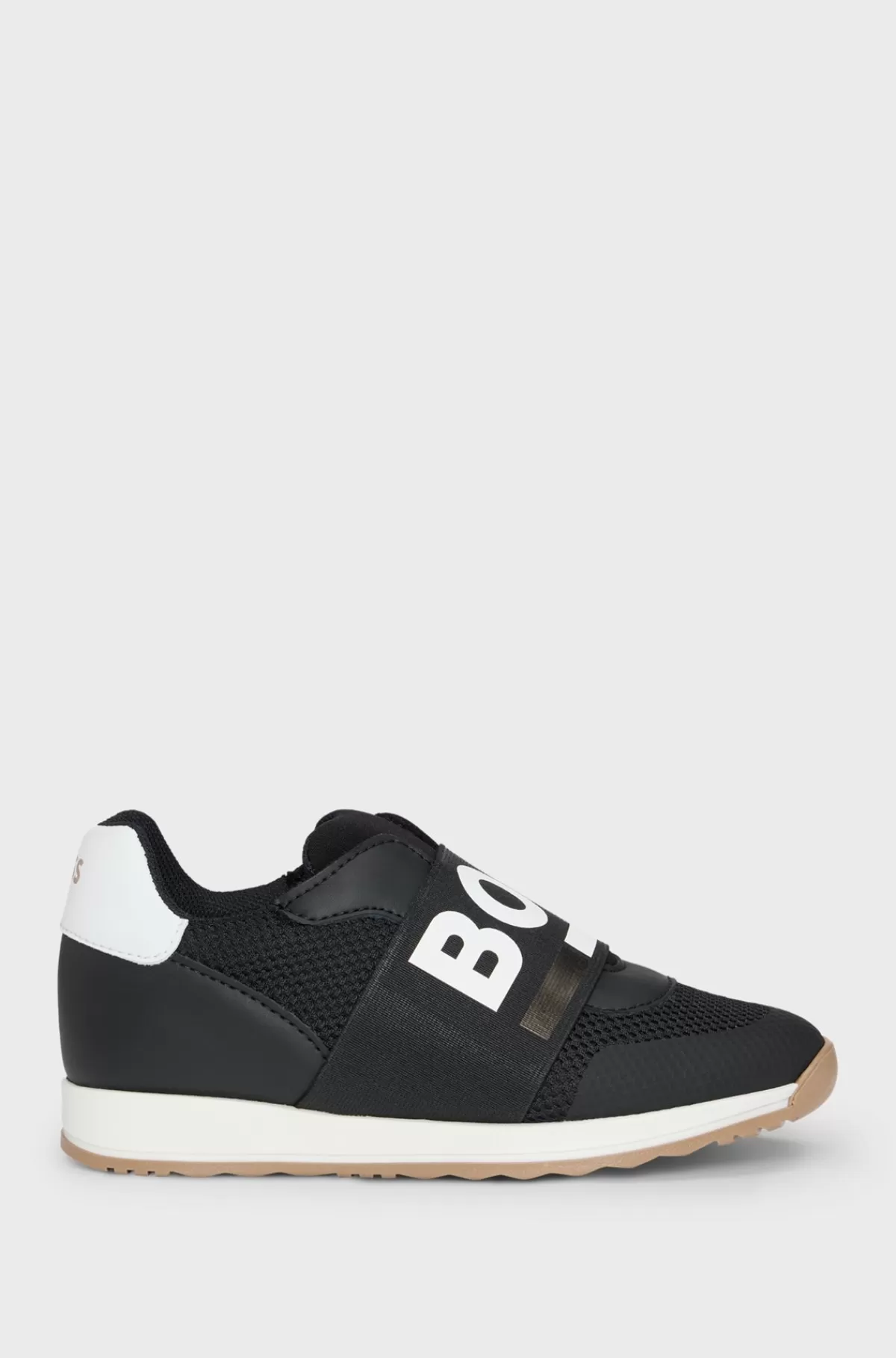 HUGO BOSS Sneakers Til Børn I Læder Og Mesh Med Logoelastik Sort Cheap