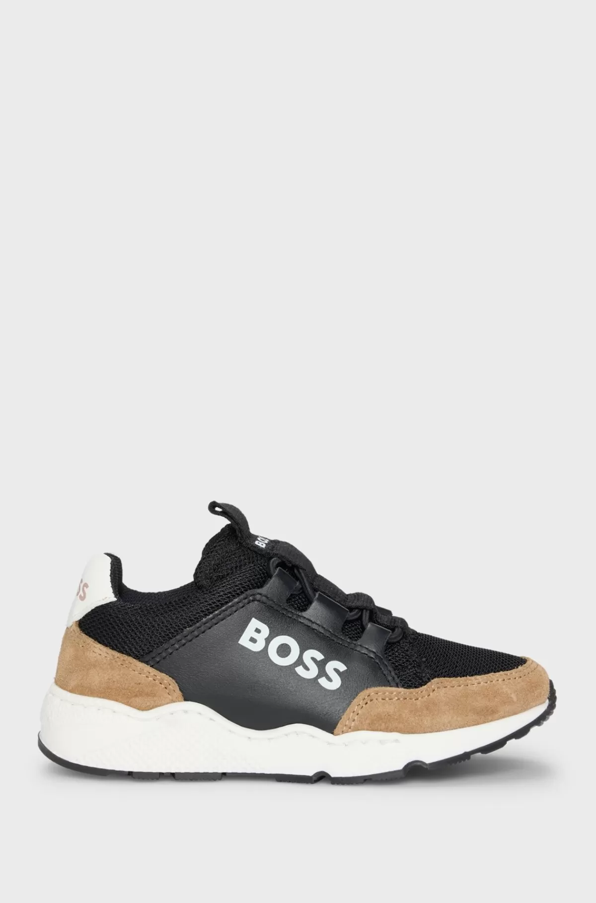 HUGO BOSS Sneakers Til Børn I Læder Og Mesh Med Logoprint Sort Hot
