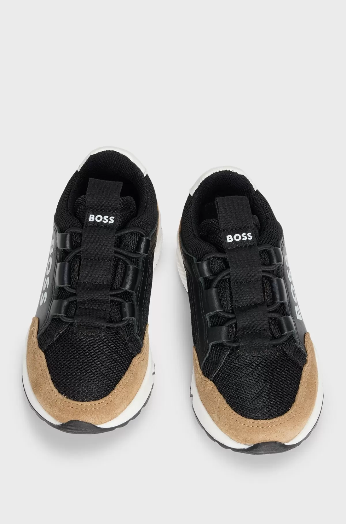 HUGO BOSS Sneakers Til Børn I Læder Og Mesh Med Logoprint Sort Hot