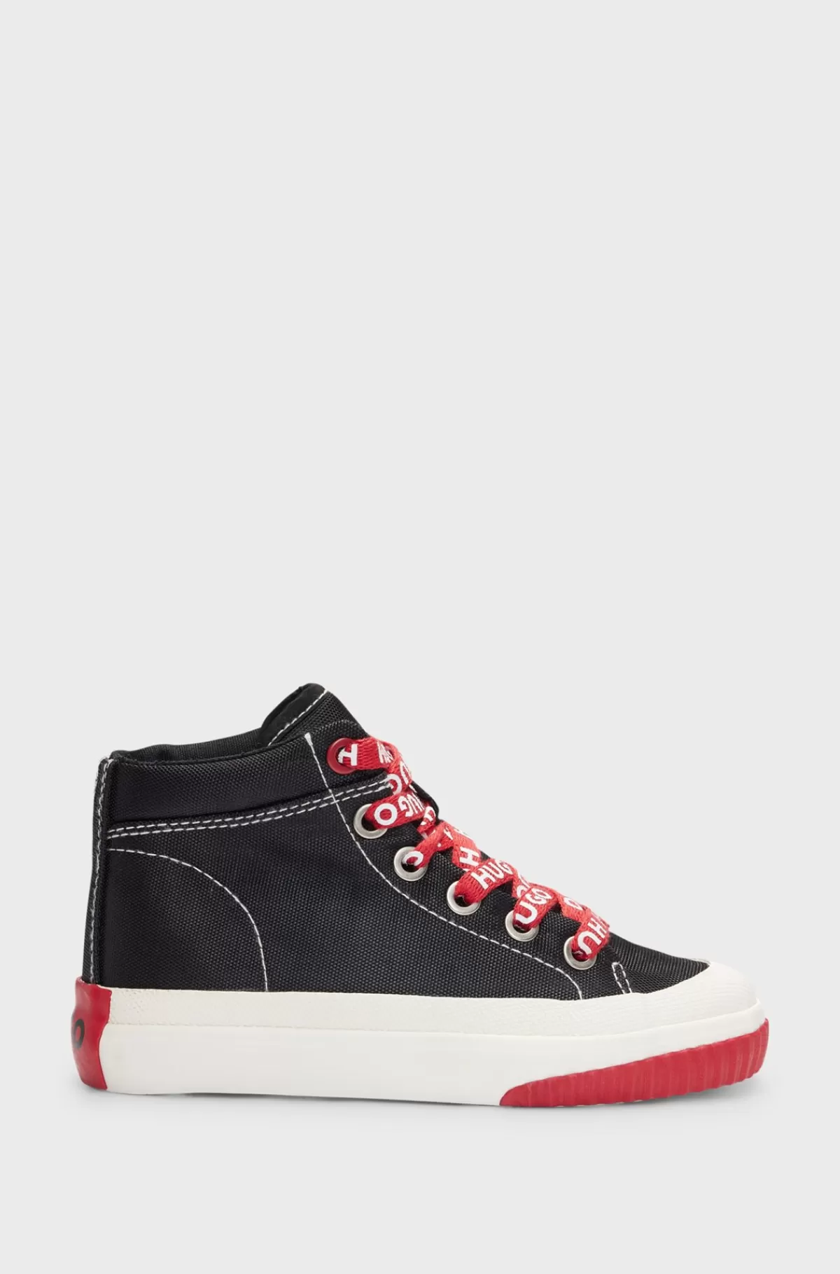 HUGO BOSS Sneakers Til Børn Med High-top Og Logosnørebånd Sort Outlet