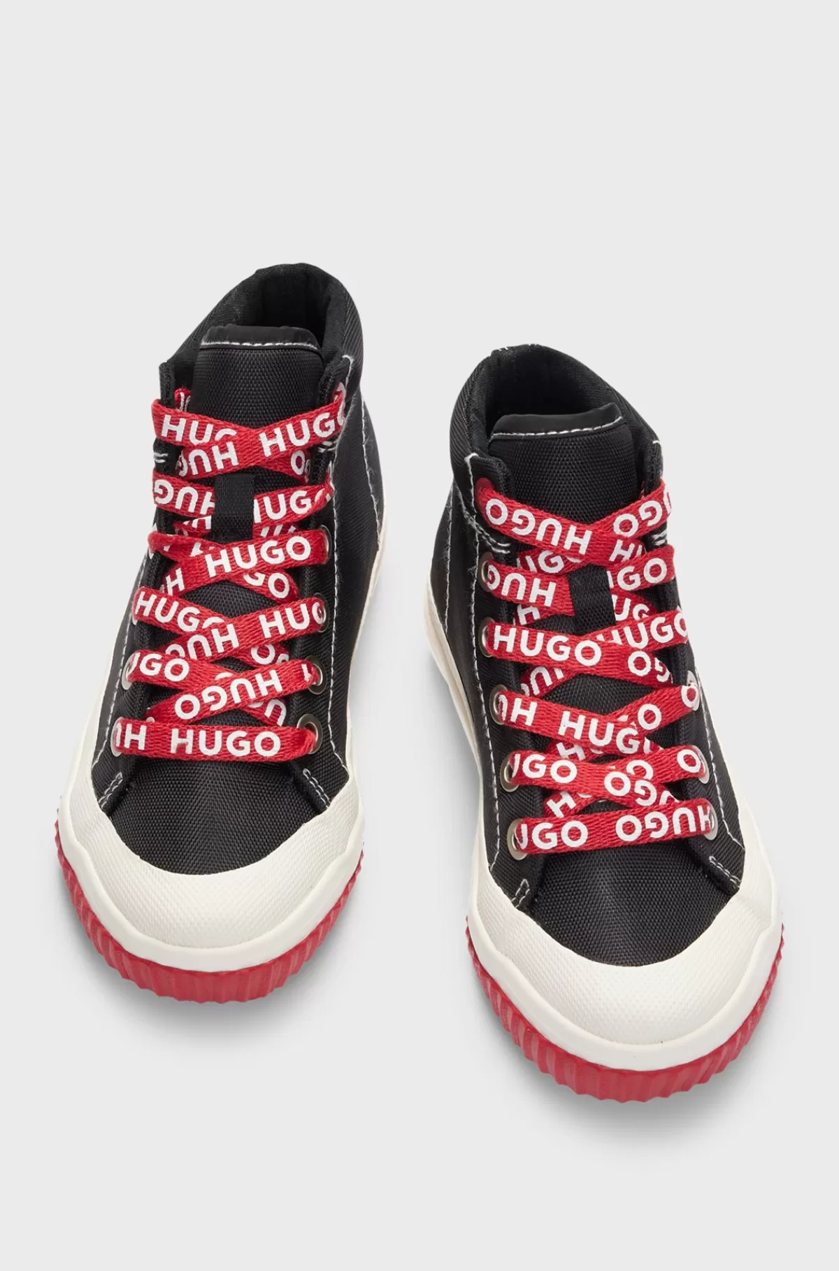 HUGO BOSS Sneakers Til Børn Med High-top Og Logosnørebånd Sort Outlet