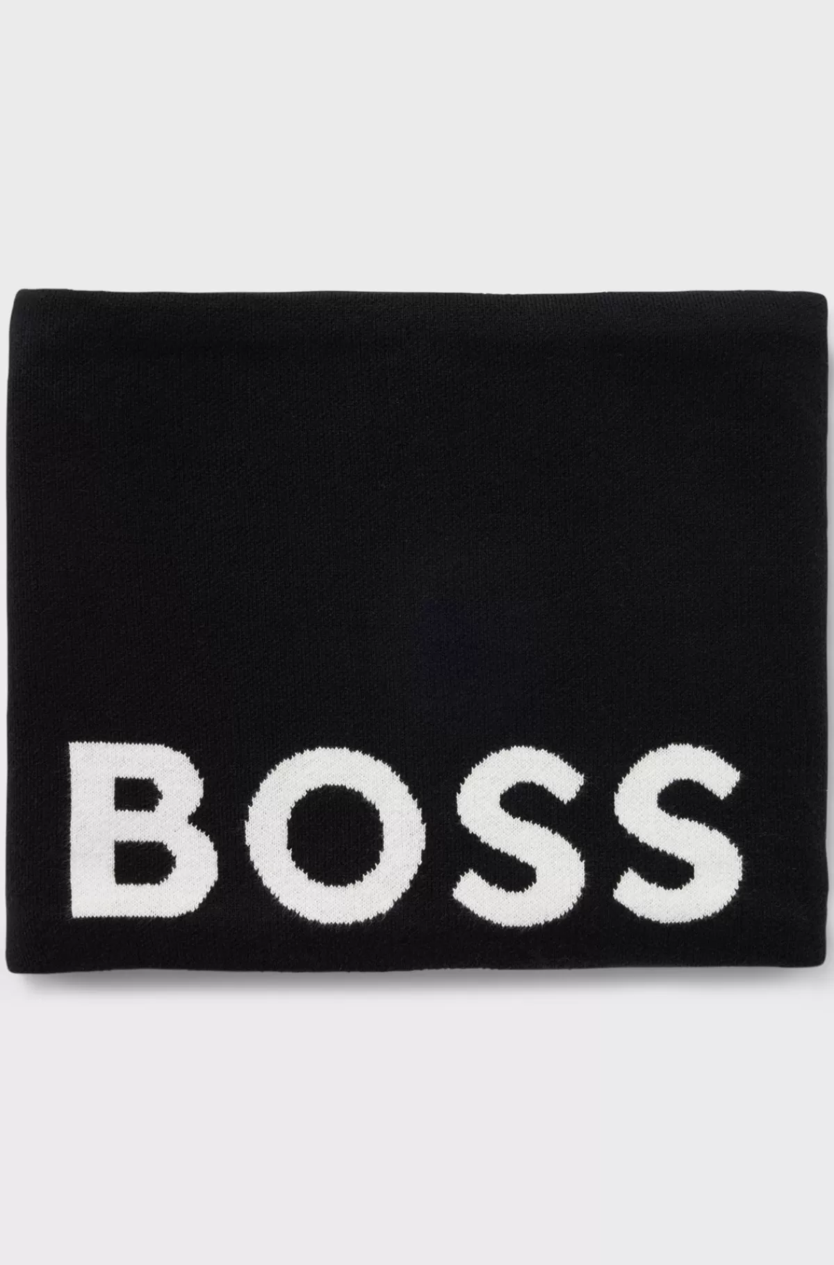 HUGO BOSS Snood Til Børn I Strikket Bomuld Med Kontrastlogo Sort Discount