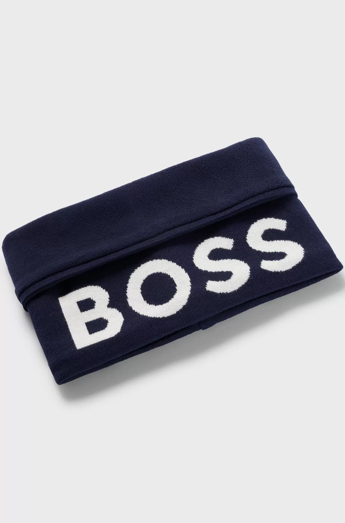HUGO BOSS Snood Til Børn I Strikket Bomuld Med Kontrastlogo Mørkeblå Clearance