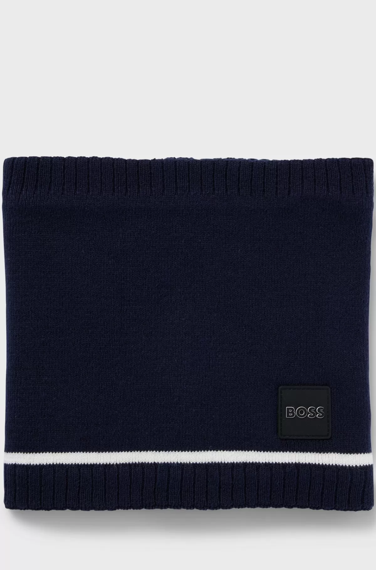 HUGO BOSS Snood Til Børn I Strikket Bomuld Med Logomærkat Mørkeblå Hot