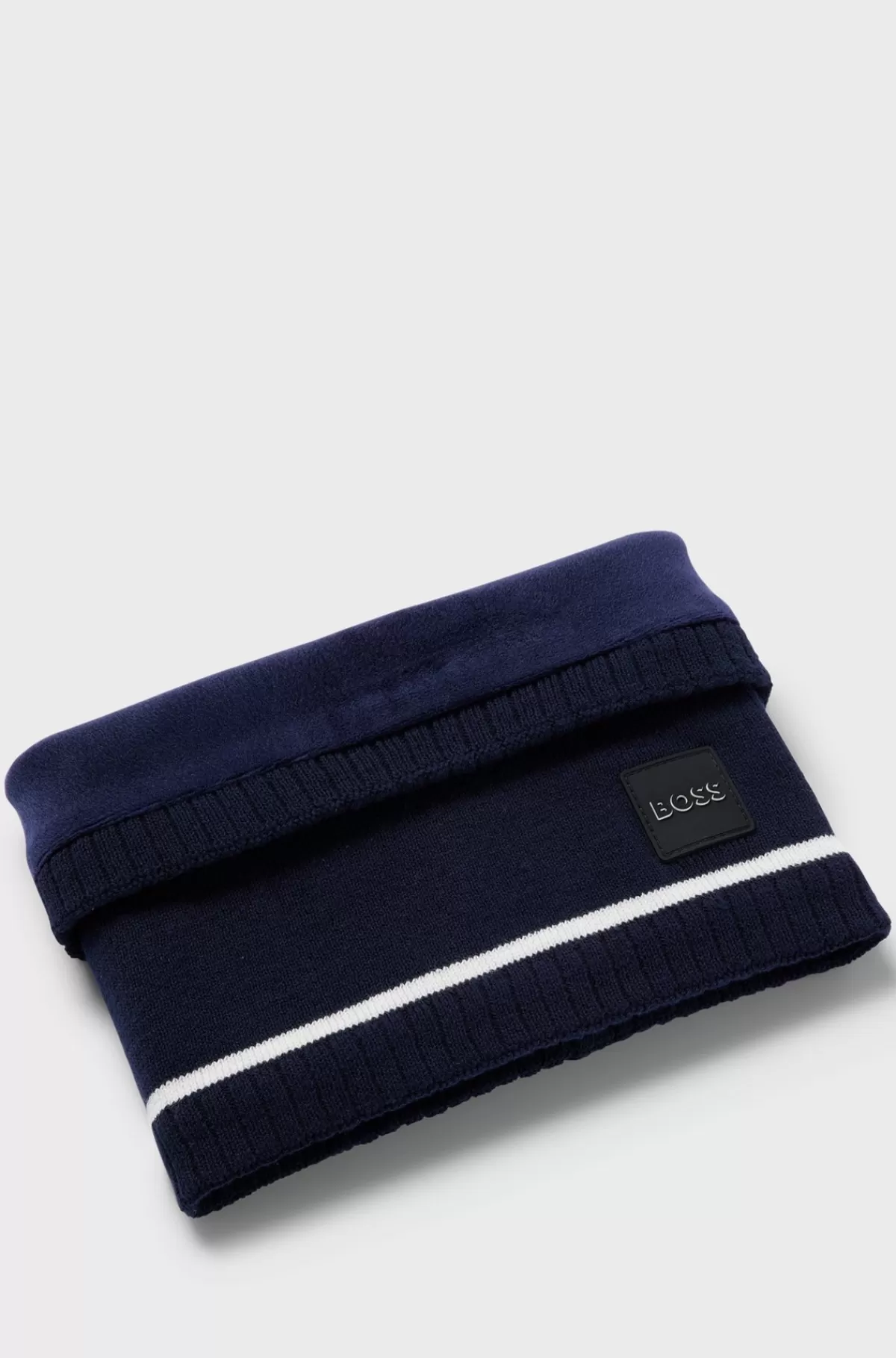 HUGO BOSS Snood Til Børn I Strikket Bomuld Med Logomærkat Mørkeblå Hot