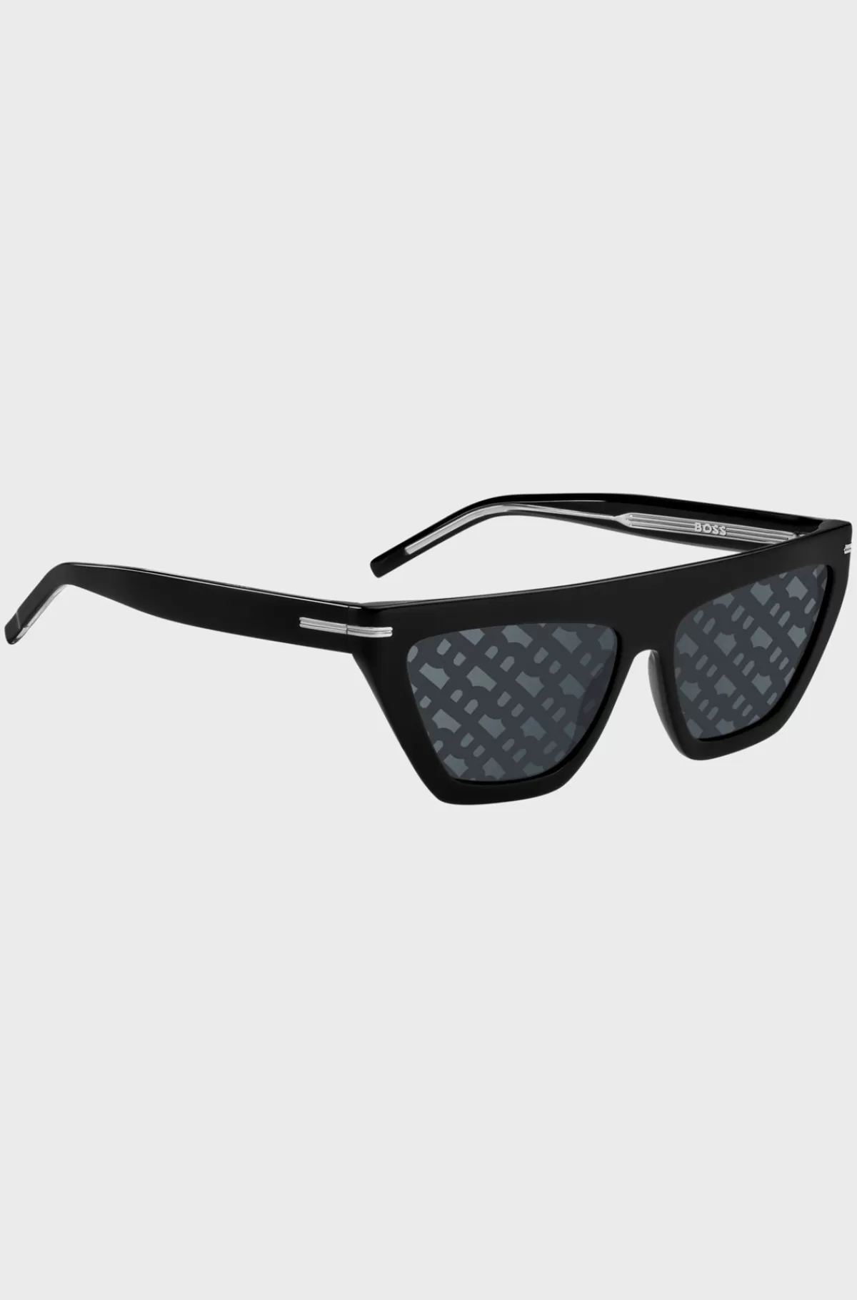 HUGO BOSS Solbriller I Acetat Med Monogrammønstrede Glas Sort Clearance