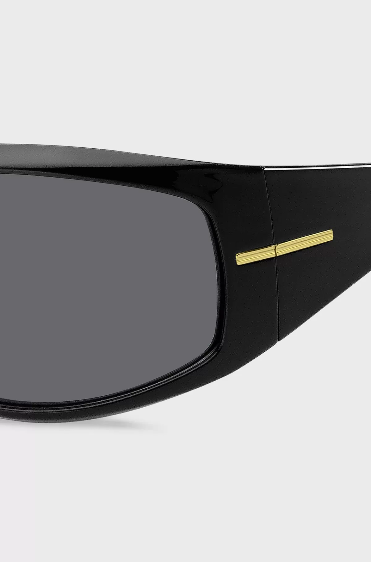 HUGO BOSS e Solbriller I Maskestil Med Guldfarvet Metal Sort Shop