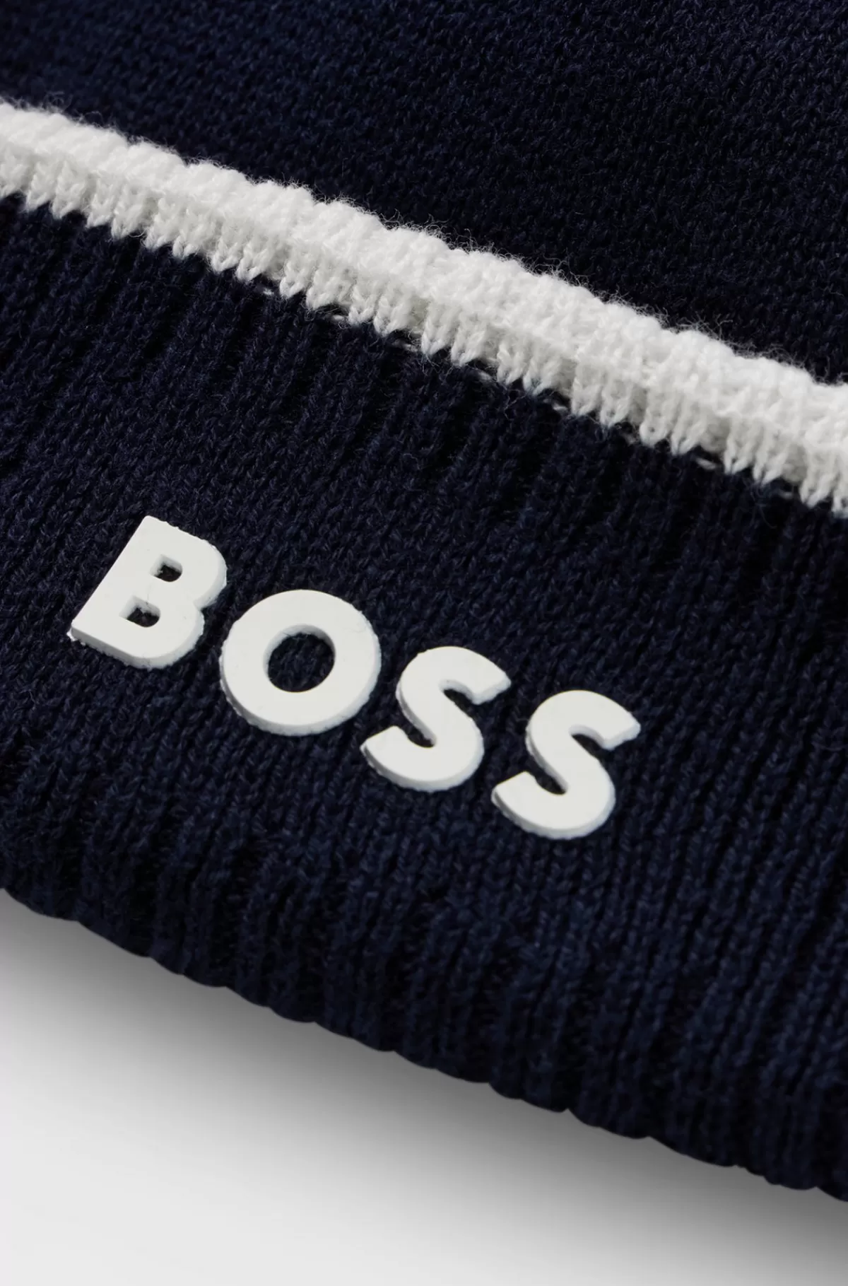 HUGO BOSS Strikhue Til Børn I Bomuld Med Gummilogo Mørkeblå Clearance