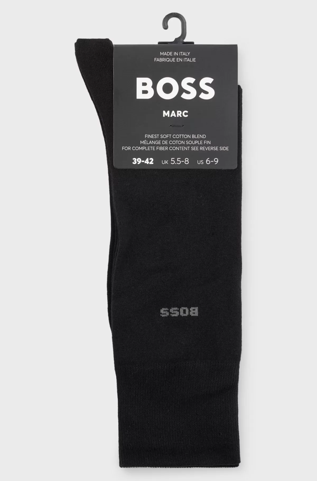 HUGO BOSS Strømper Med Logo I Almindelig Længde Fremstillet Af Kæmmet Bomuld Sort Store
