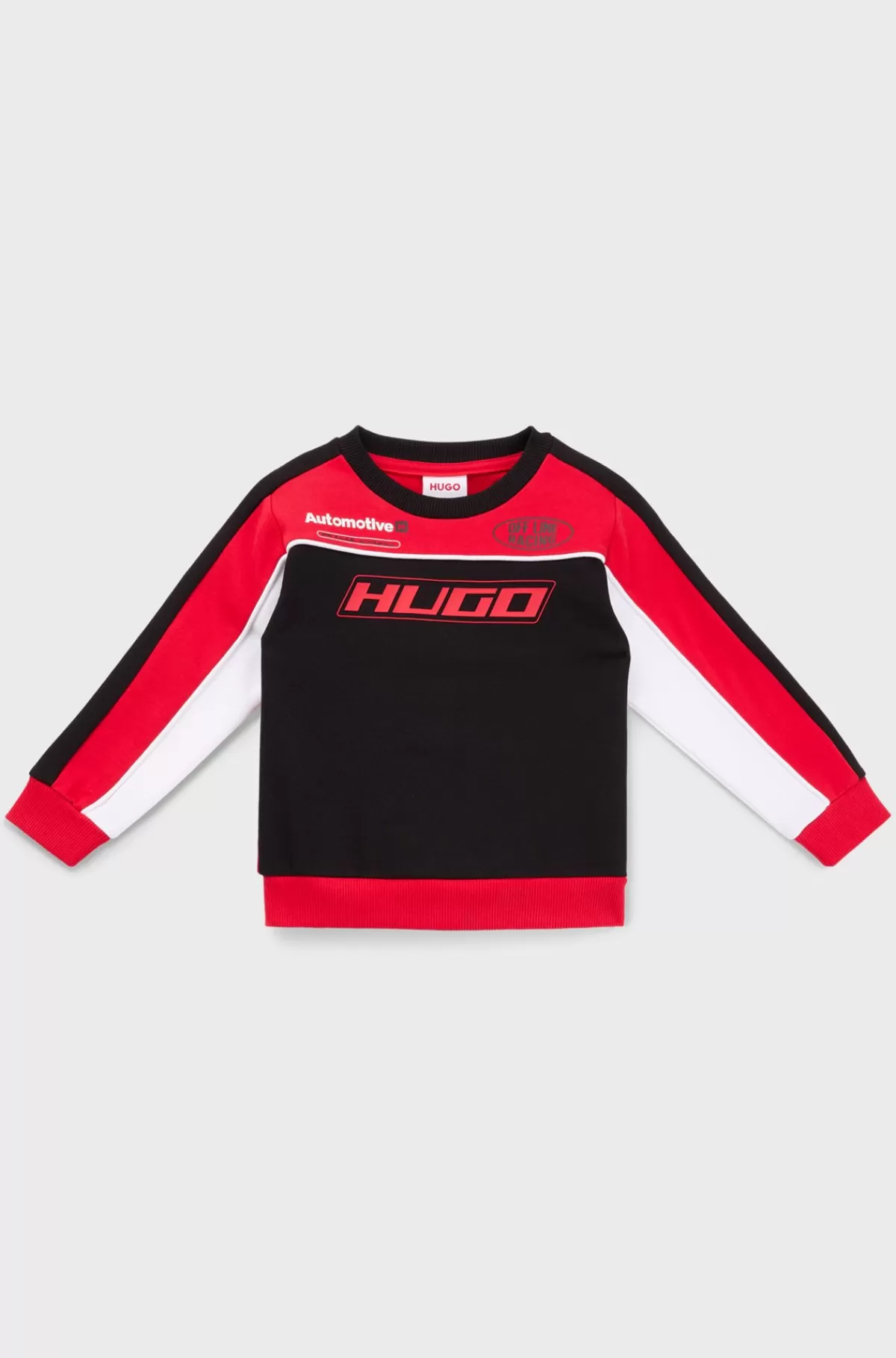 HUGO BOSS Sweatshirt I Bomuldsblanding Med Racersportsinspirerede Detaljer Til Børn Mønstret Shop