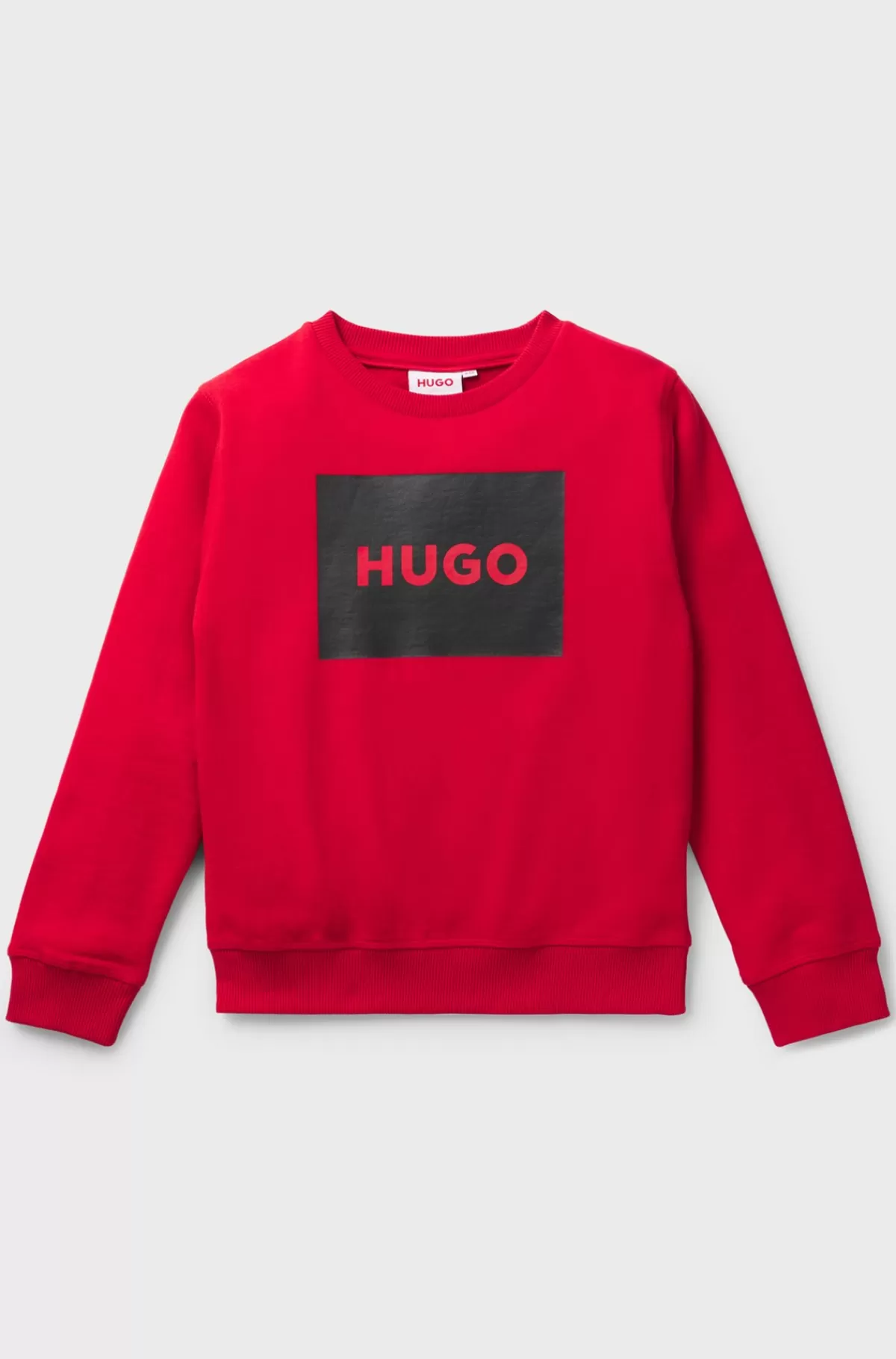 HUGO BOSS Sweatshirt Til Børn I Bomuldsblanding Med Firkantet Logoprint Rød Online