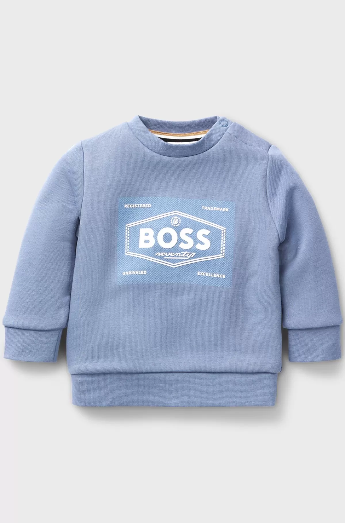 HUGO BOSS Sweatshirt Til Børn I Fleece Af Bomuldsblanding Med Logografik Blå Sale