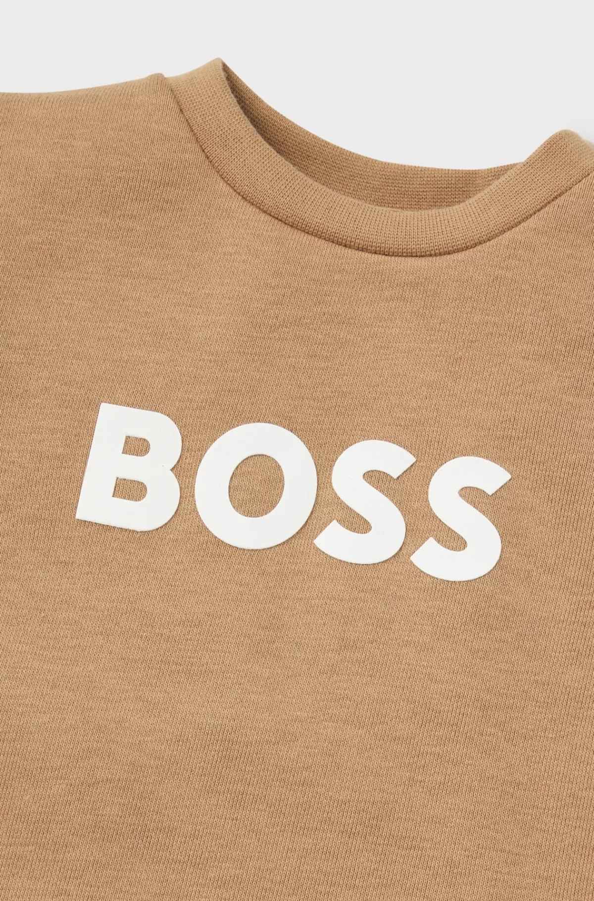 HUGO BOSS Sweatshirt Til Børn I Fleece Af Bomuldsblanding Med Logoprint Brun New