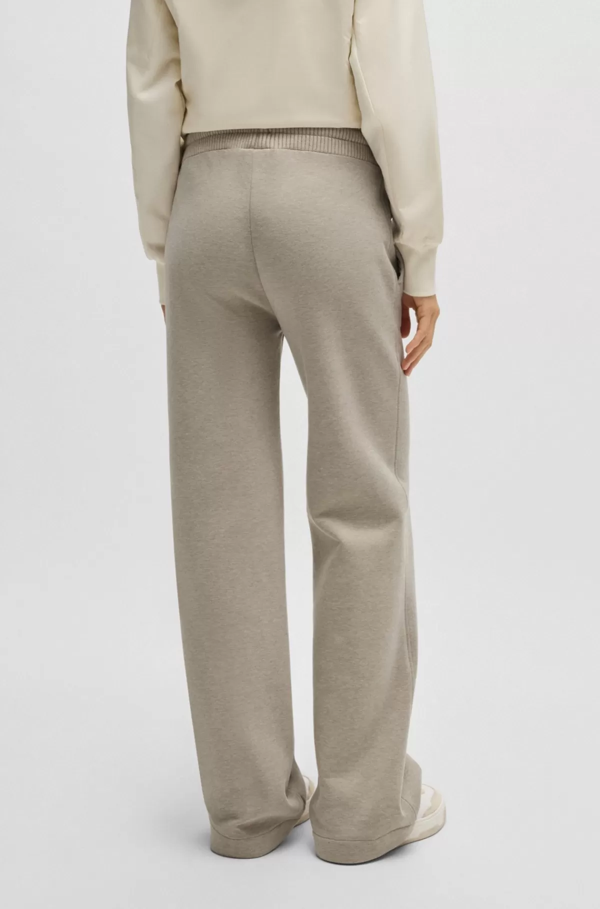 HUGO BOSS Tracksuit-bukser I Bomuldsjersey Med Dobbelt B-monogram Beige Hot