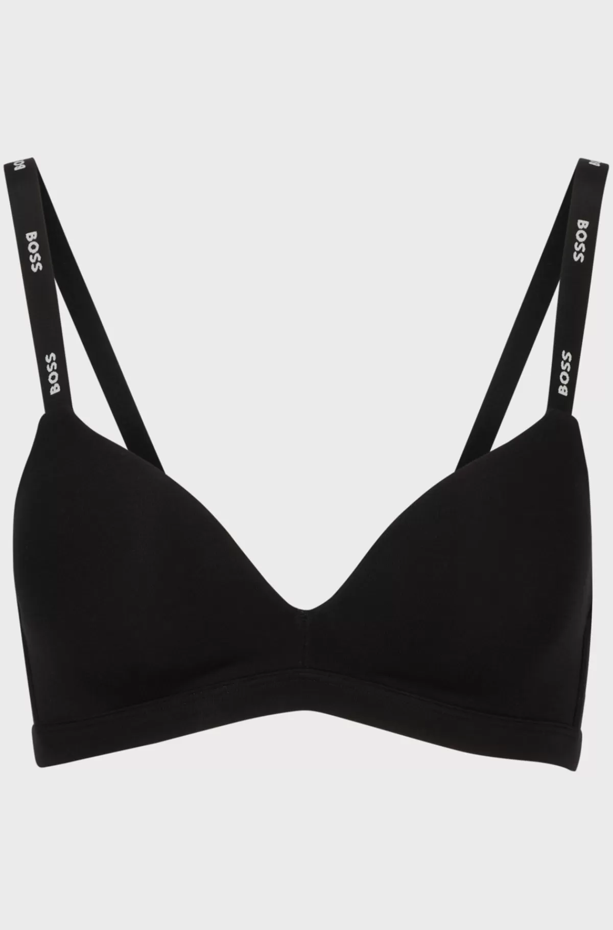 HUGO BOSS Trekant-BH I Strækjersey Med Logostropper Hvid/sort Best Sale