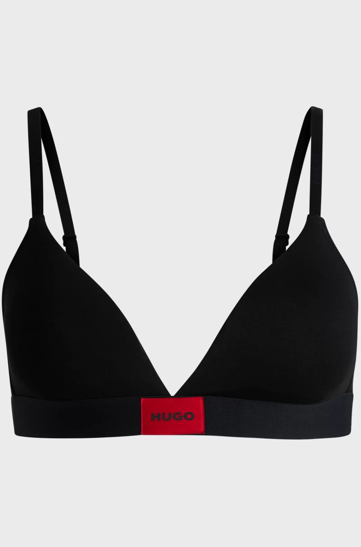 HUGO BOSS Trekants-BH I Bomuld Med Stræk Og Et Rødt Logomærke Sort Flash Sale