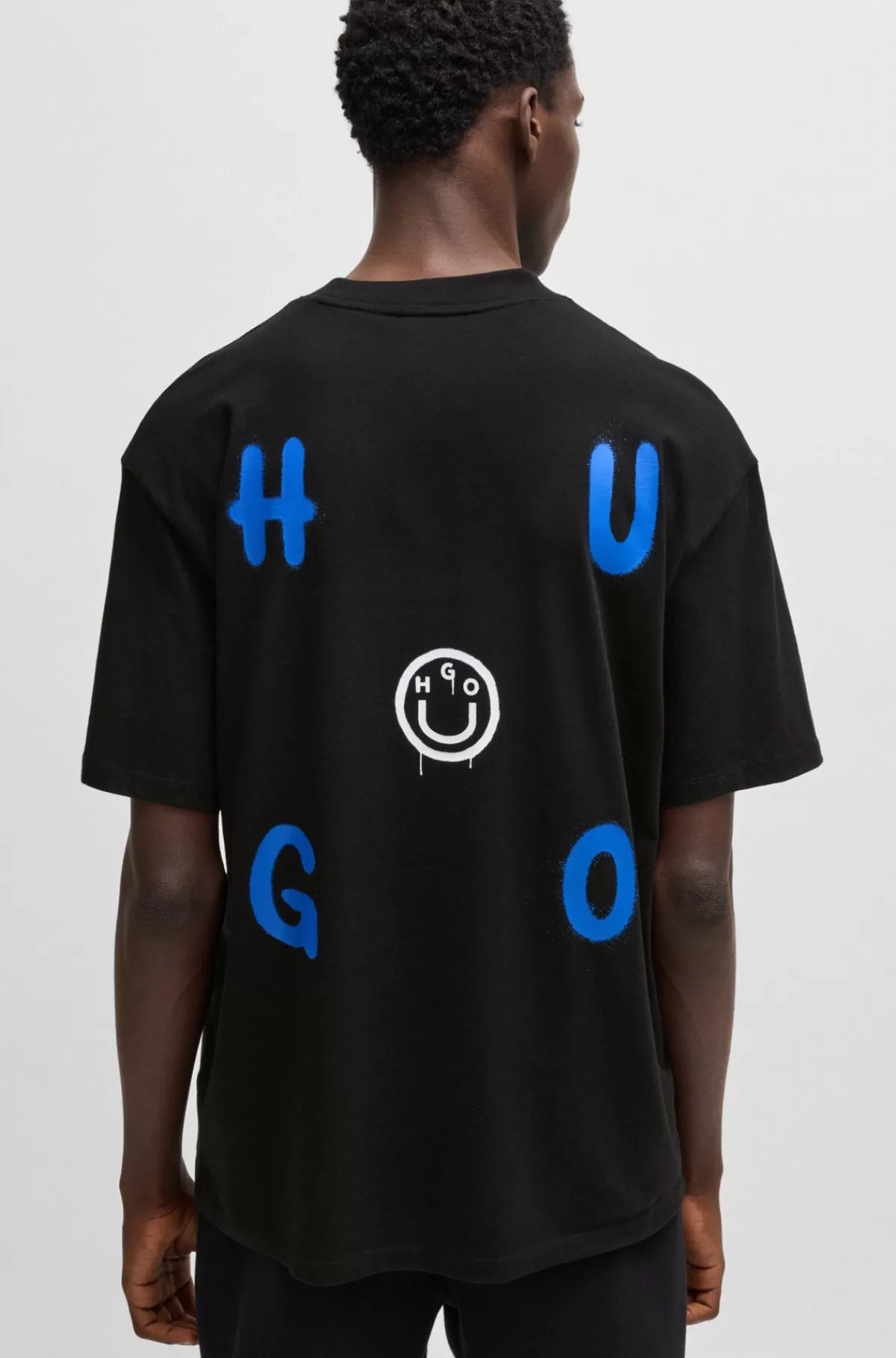 HUGO BOSS T-shirt I Bomuldsjersey Med Logo Sort Clearance