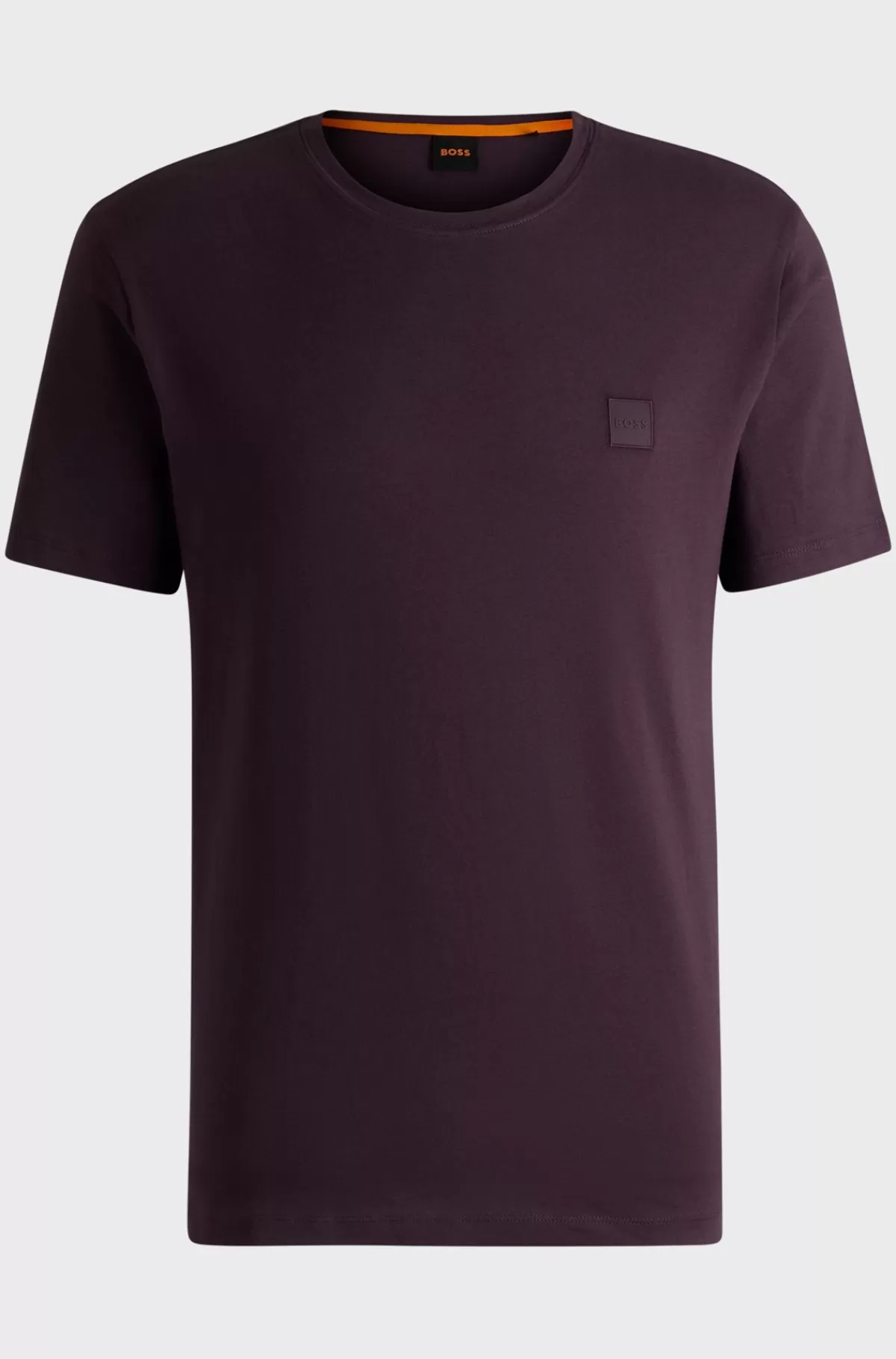 HUGO BOSS T-shirt I Bomuldsjersey Med Logomærke Mørklilla Outlet