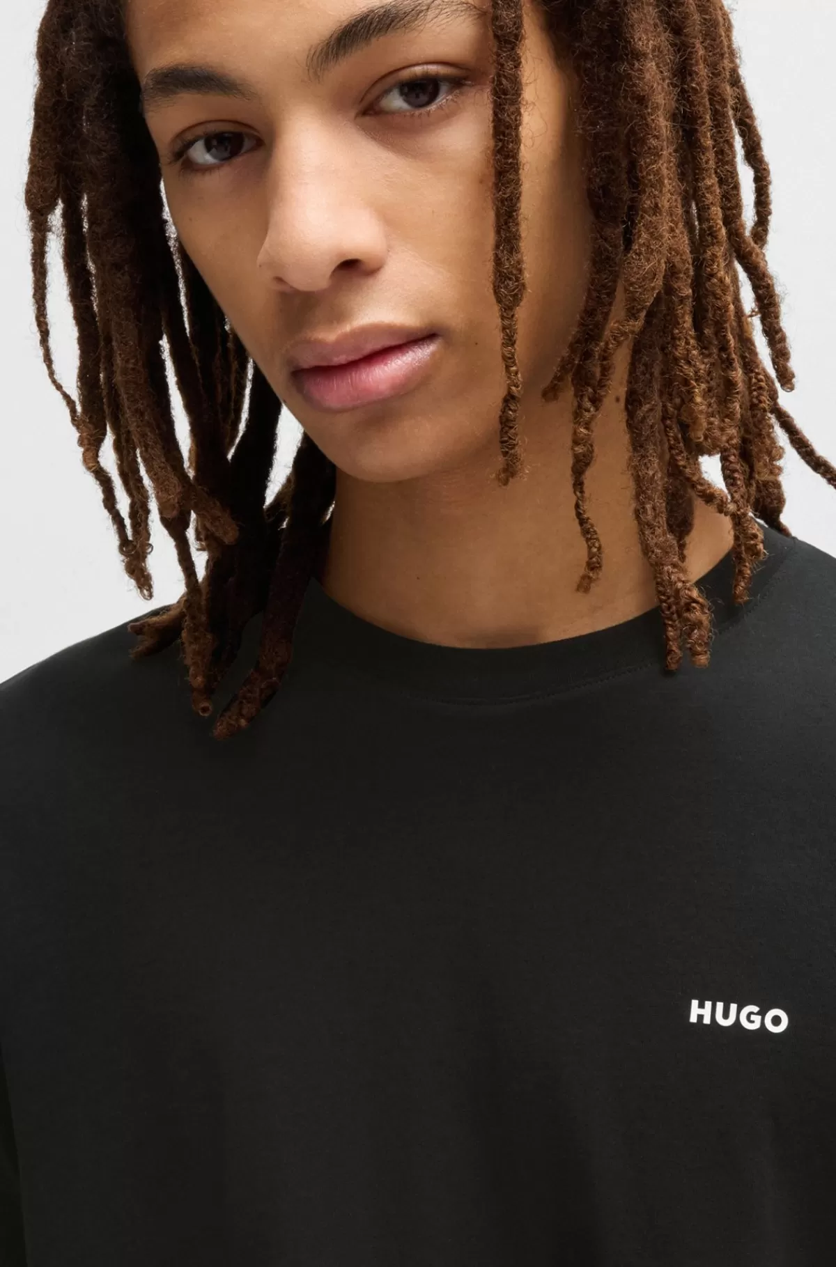 HUGO BOSS T-shirt I Bomuldsjersey Med Logotryk Sort Online