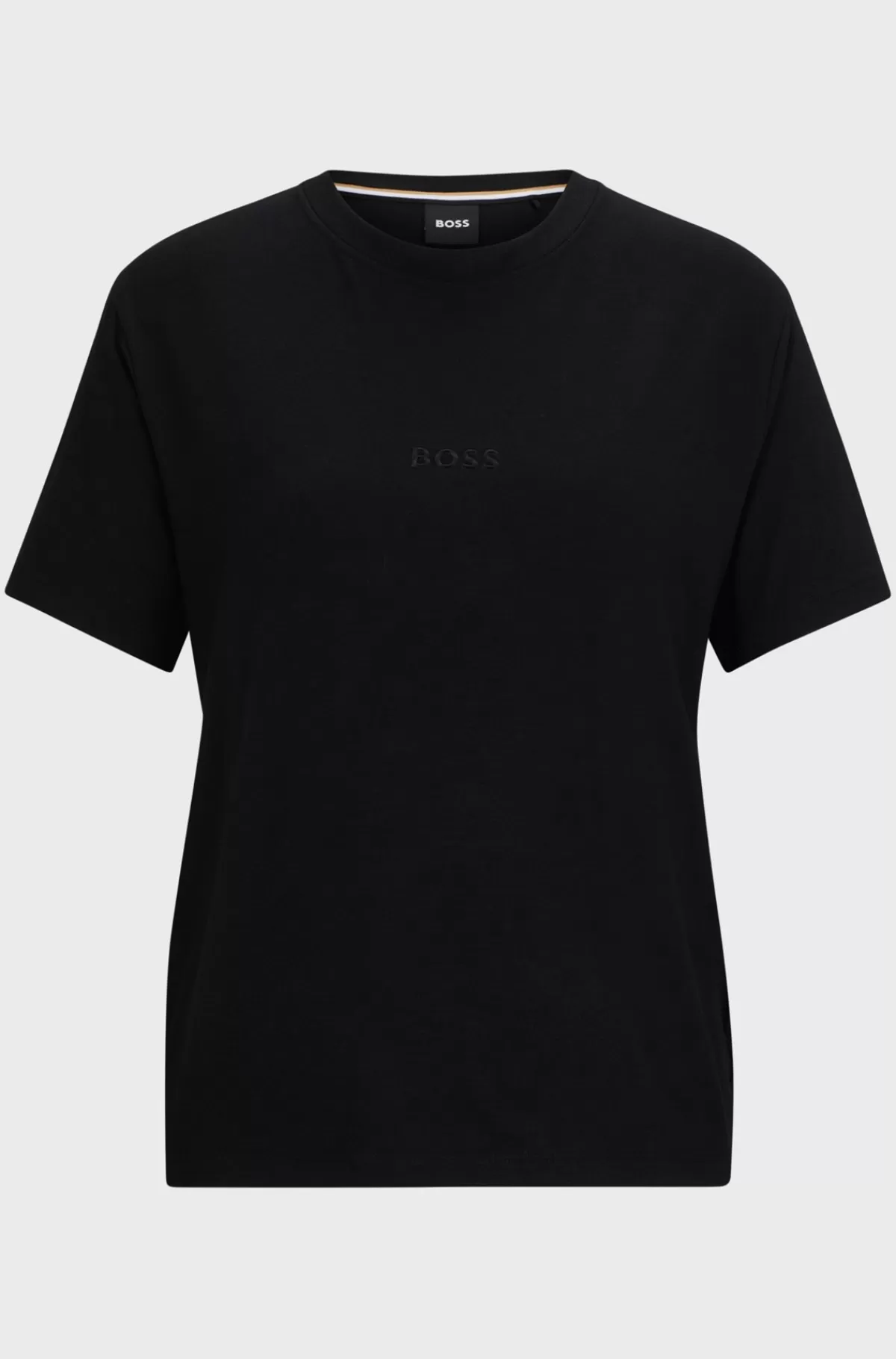 HUGO BOSS T-shirt I Jersey Med Stræk Og Regular Fit Samt Broderet Logo Sort Clearance