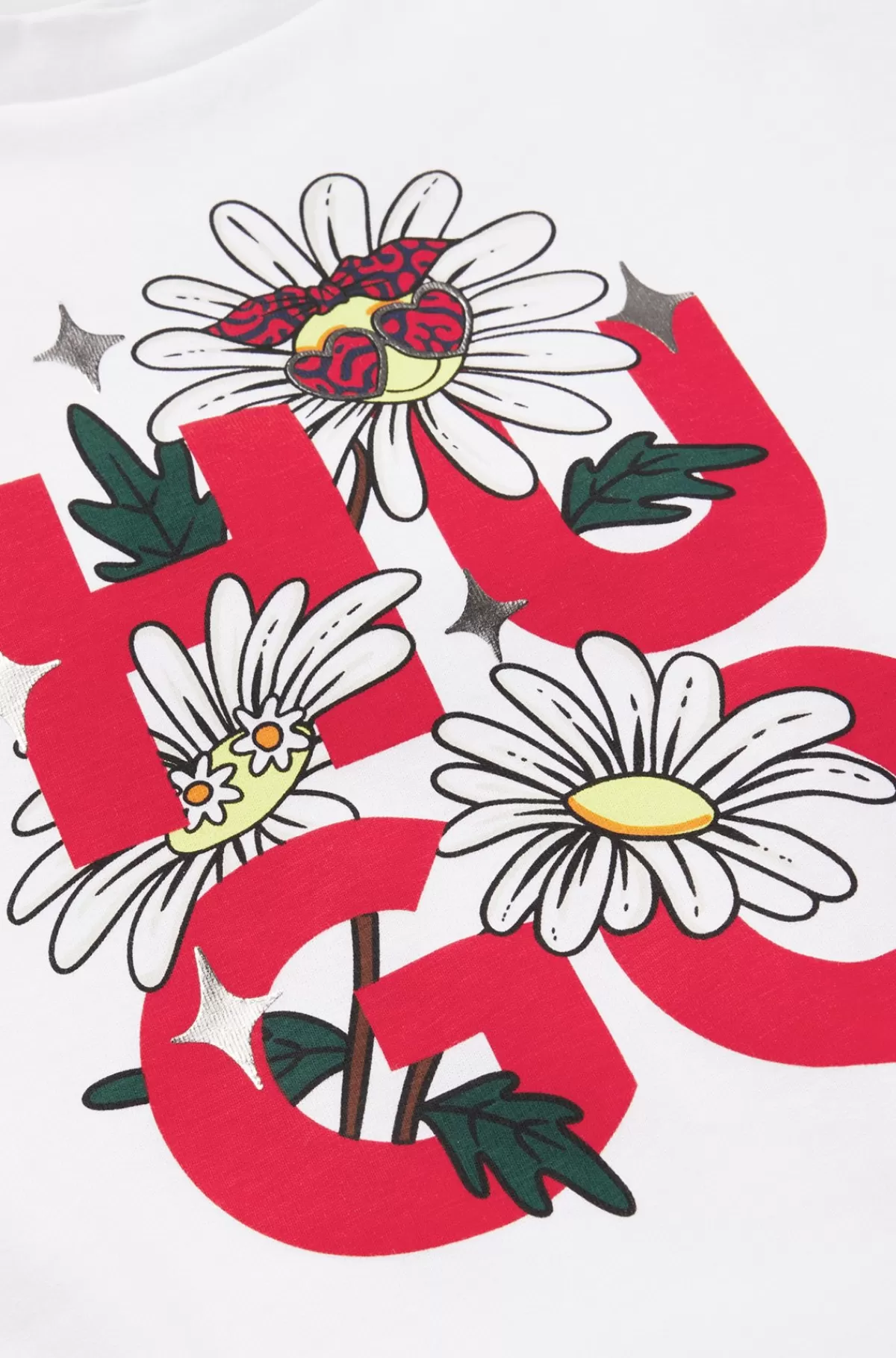 HUGO BOSS T-shirt Til Børn I Bomuld Med Stablet Logoprint Hvid Online